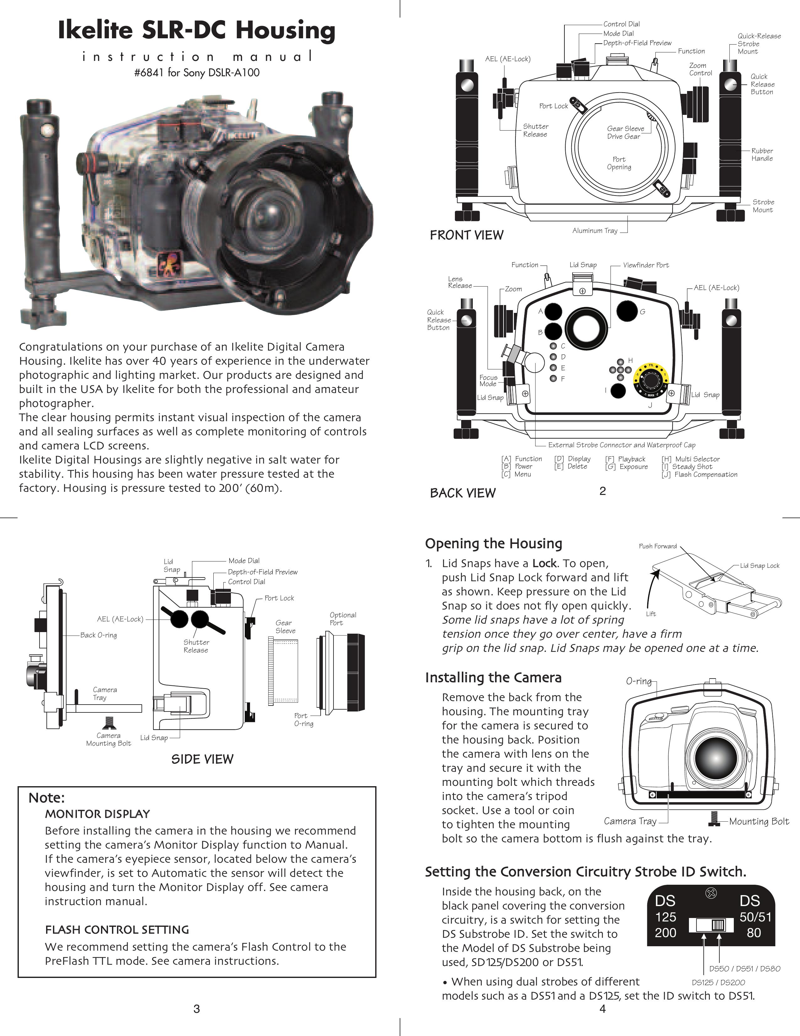 Ikelite DSLR-A100 Digital Camera User Manual