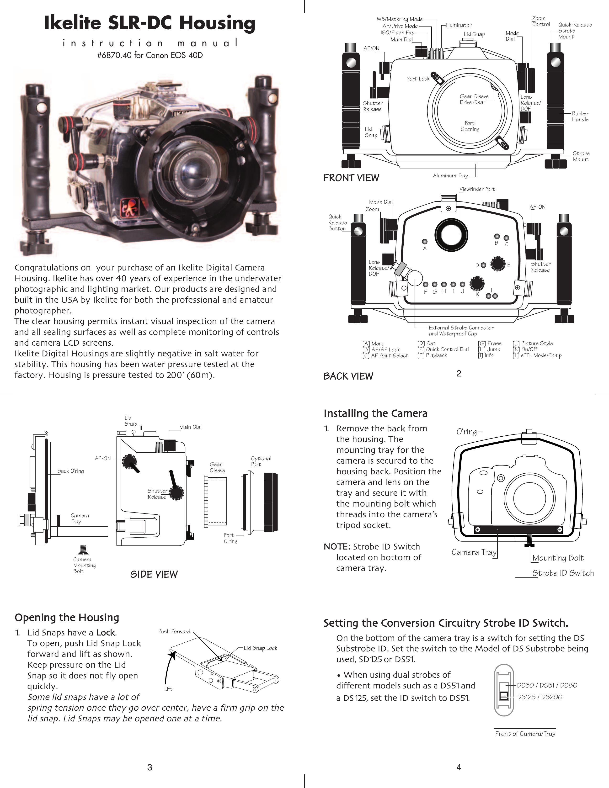 Ikelite EOS-40D Digital Camera User Manual