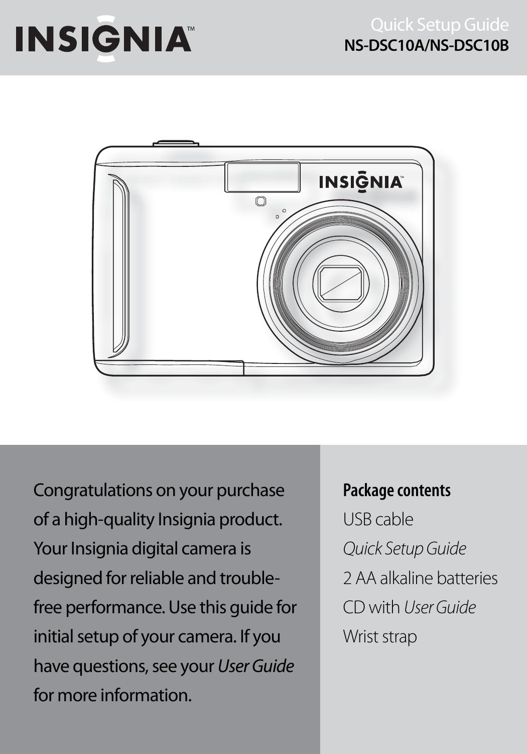 Insignia NS-DSC10A Digital Camera User Manual