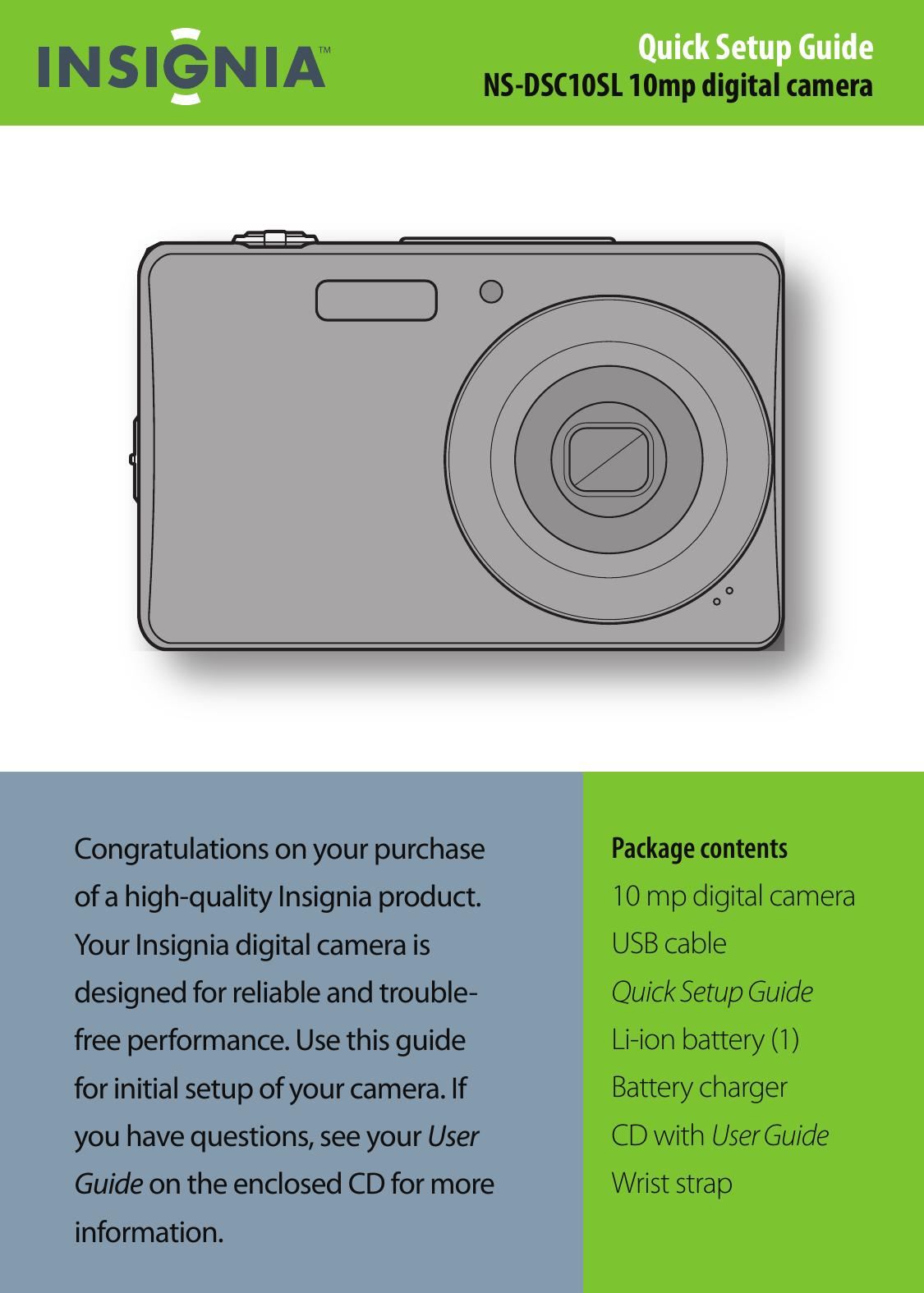 Insignia NS-DSC10SL Digital Camera User Manual