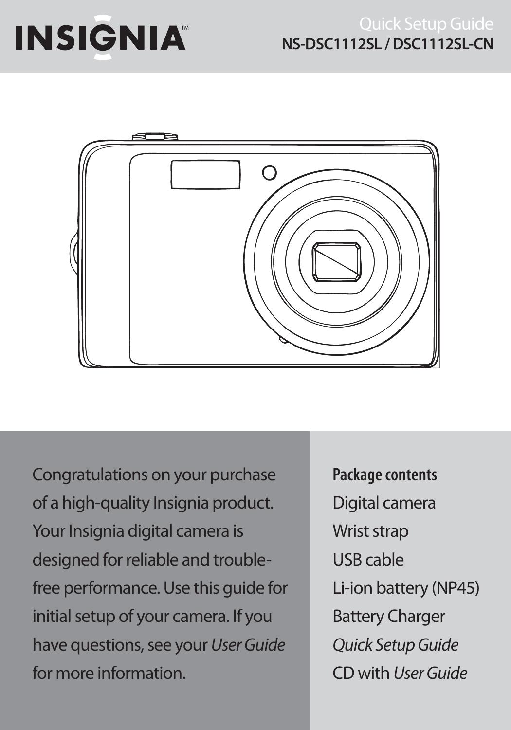 Insignia NS-DSC1112SL Digital Camera User Manual