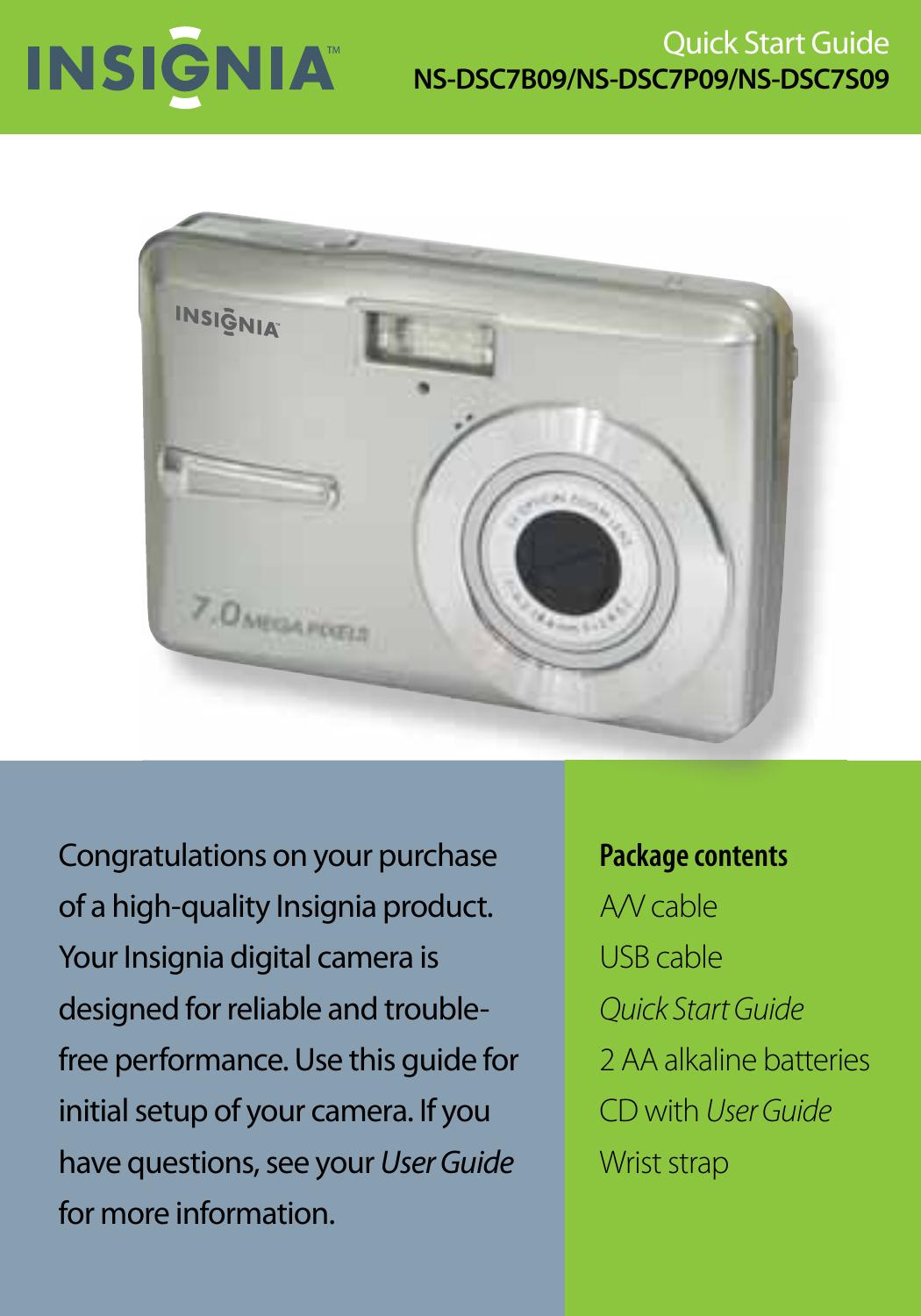 Insignia NS-DSC7B09 Digital Camera User Manual
