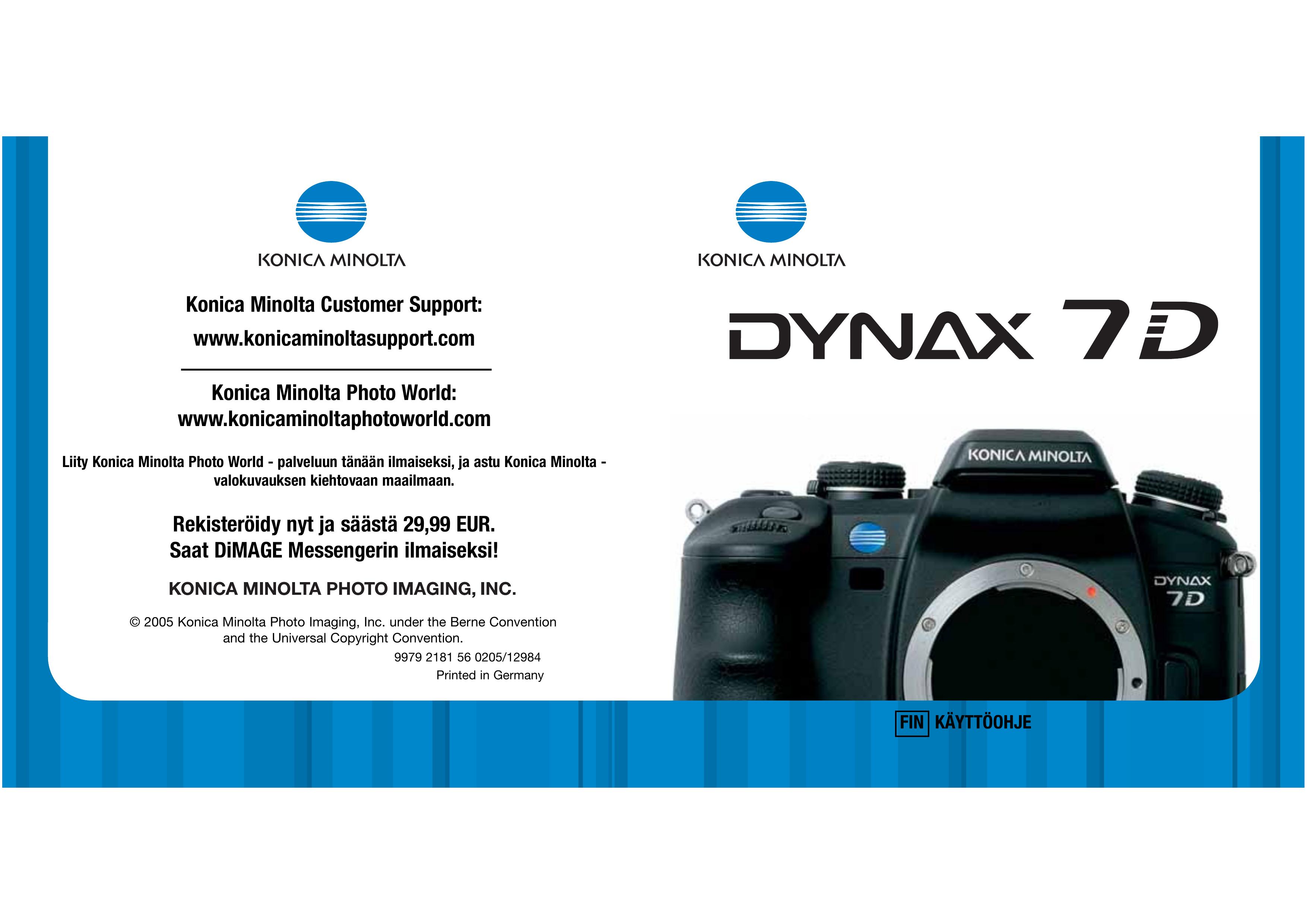 Konica Minolta Dinax 7D Digital Camera User Manual