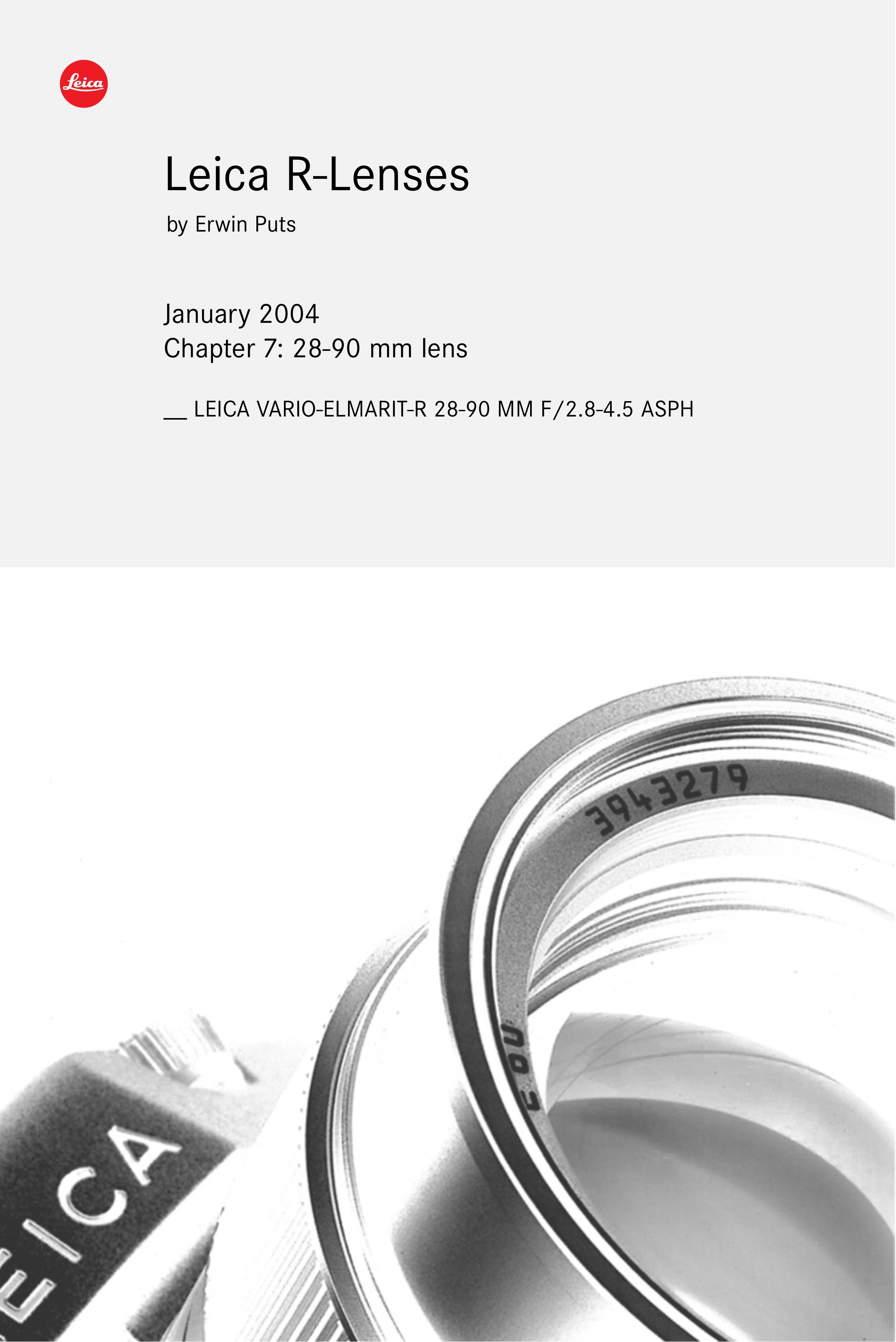 Leica R-Lenses Digital Camera User Manual