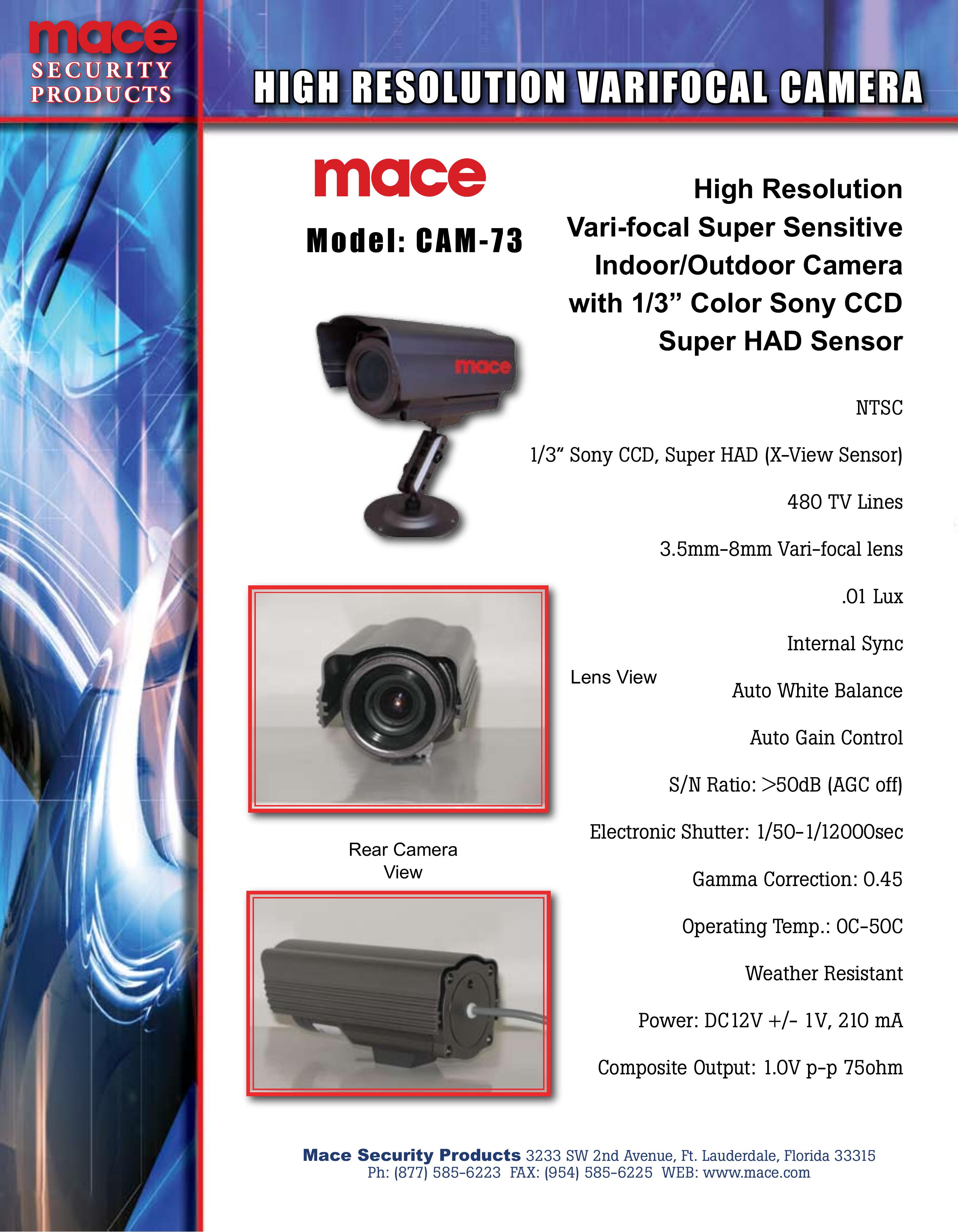 Mace CAM-73 Digital Camera User Manual
