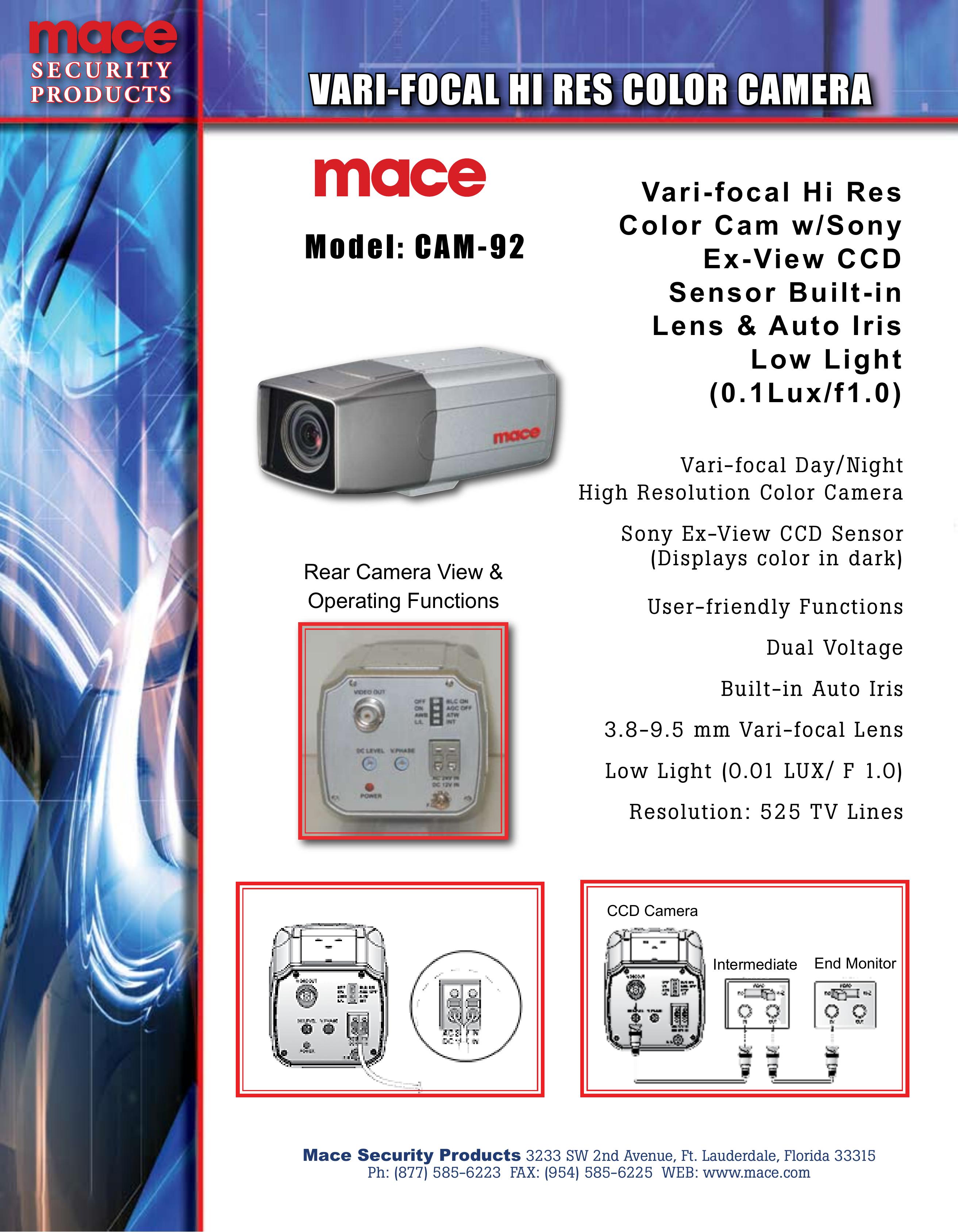 Mace CAM-92 Digital Camera User Manual