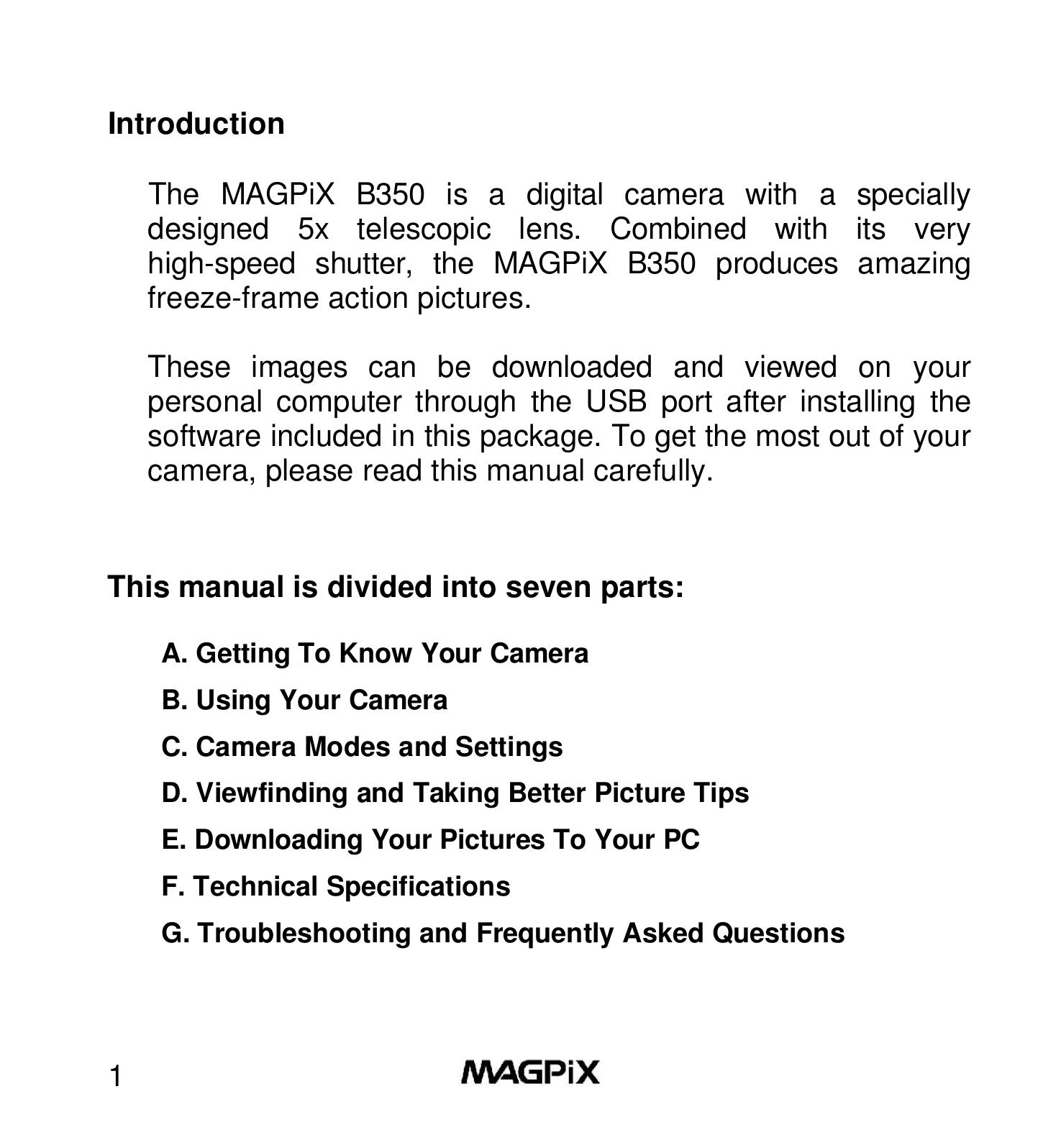 MAGPiX B350 Digital Camera User Manual