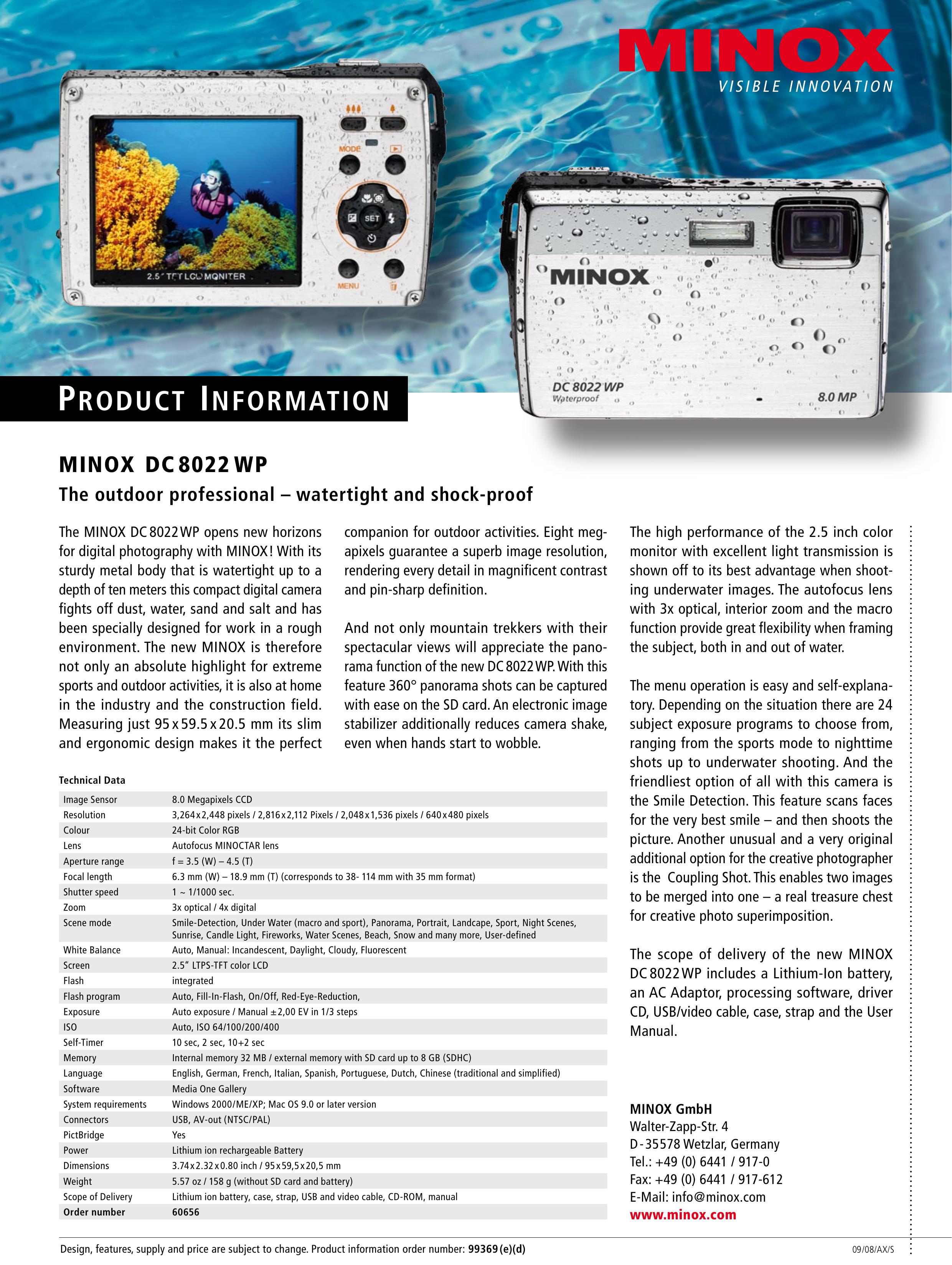 Minox DC8022 Digital Camera User Manual