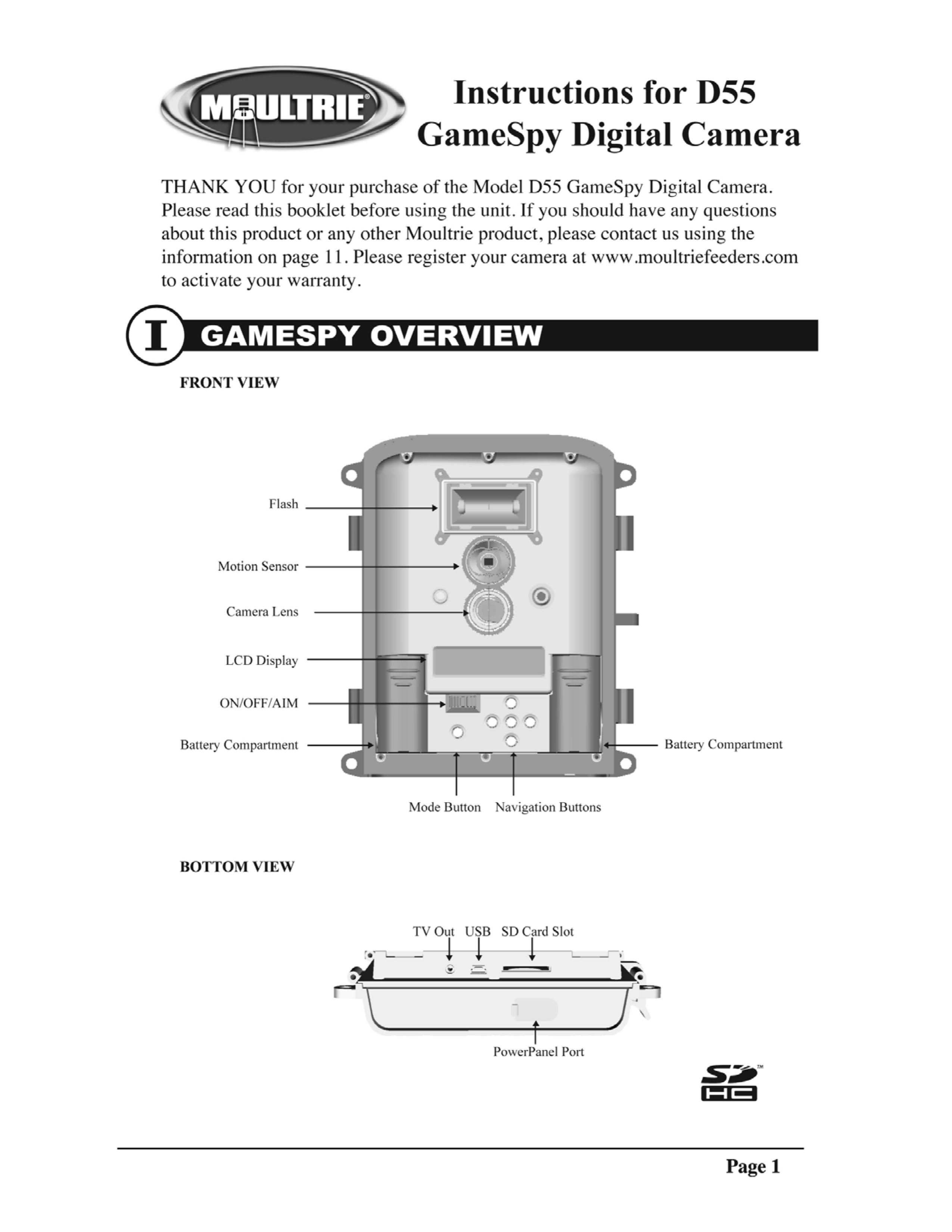 Moultrie D55 Digital Camera User Manual