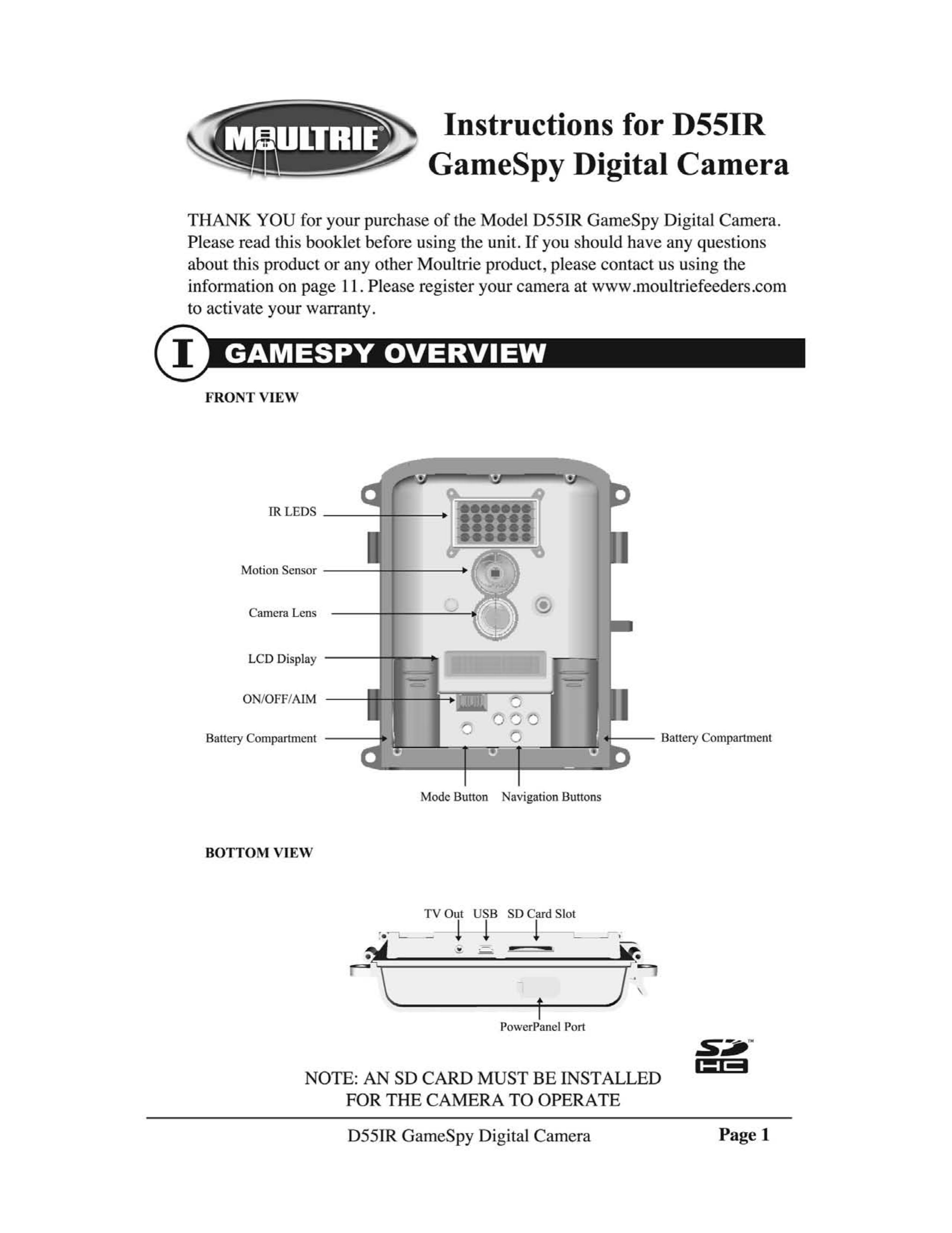 Moultrie D55IR Digital Camera User Manual