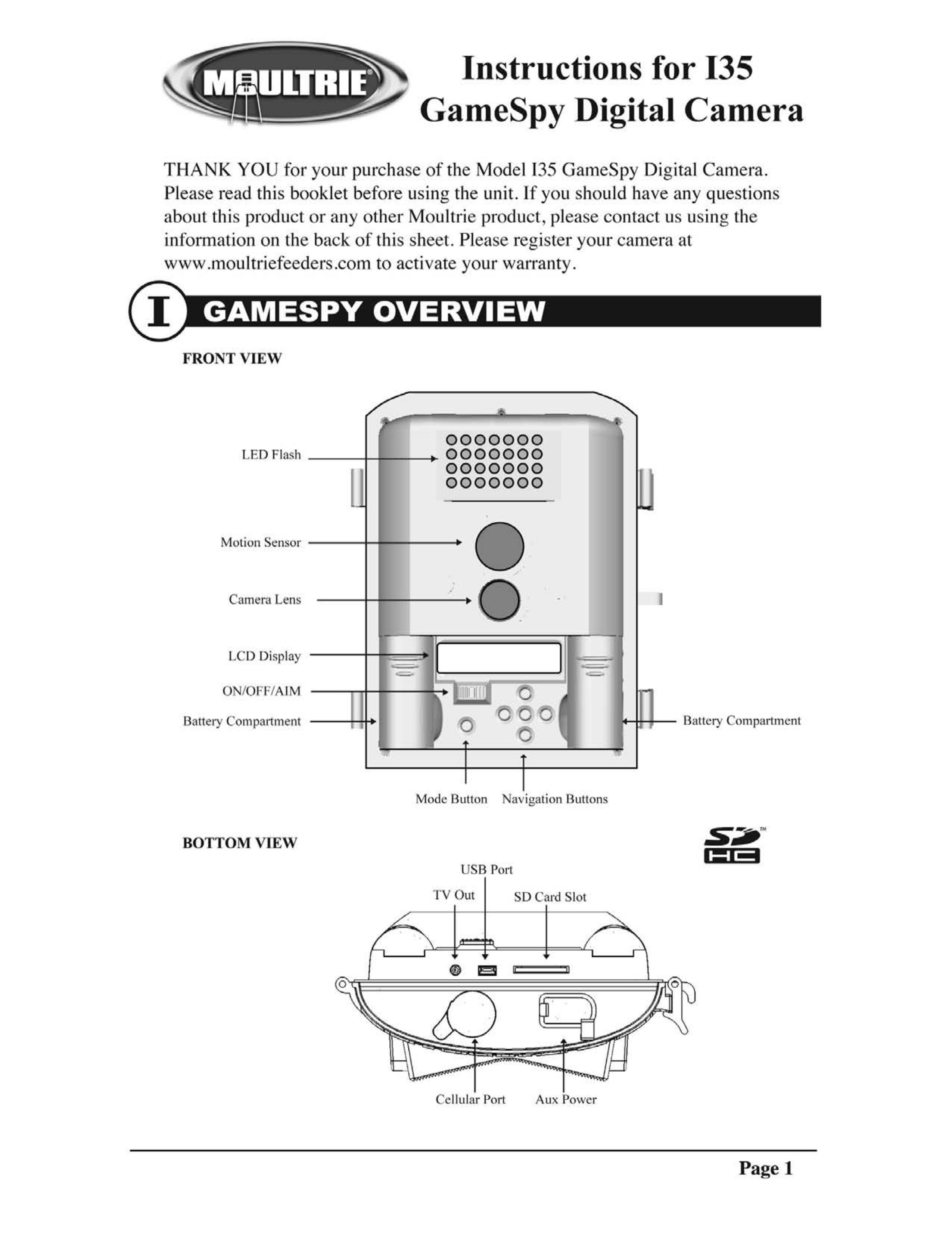 Moultrie I35 Digital Camera User Manual