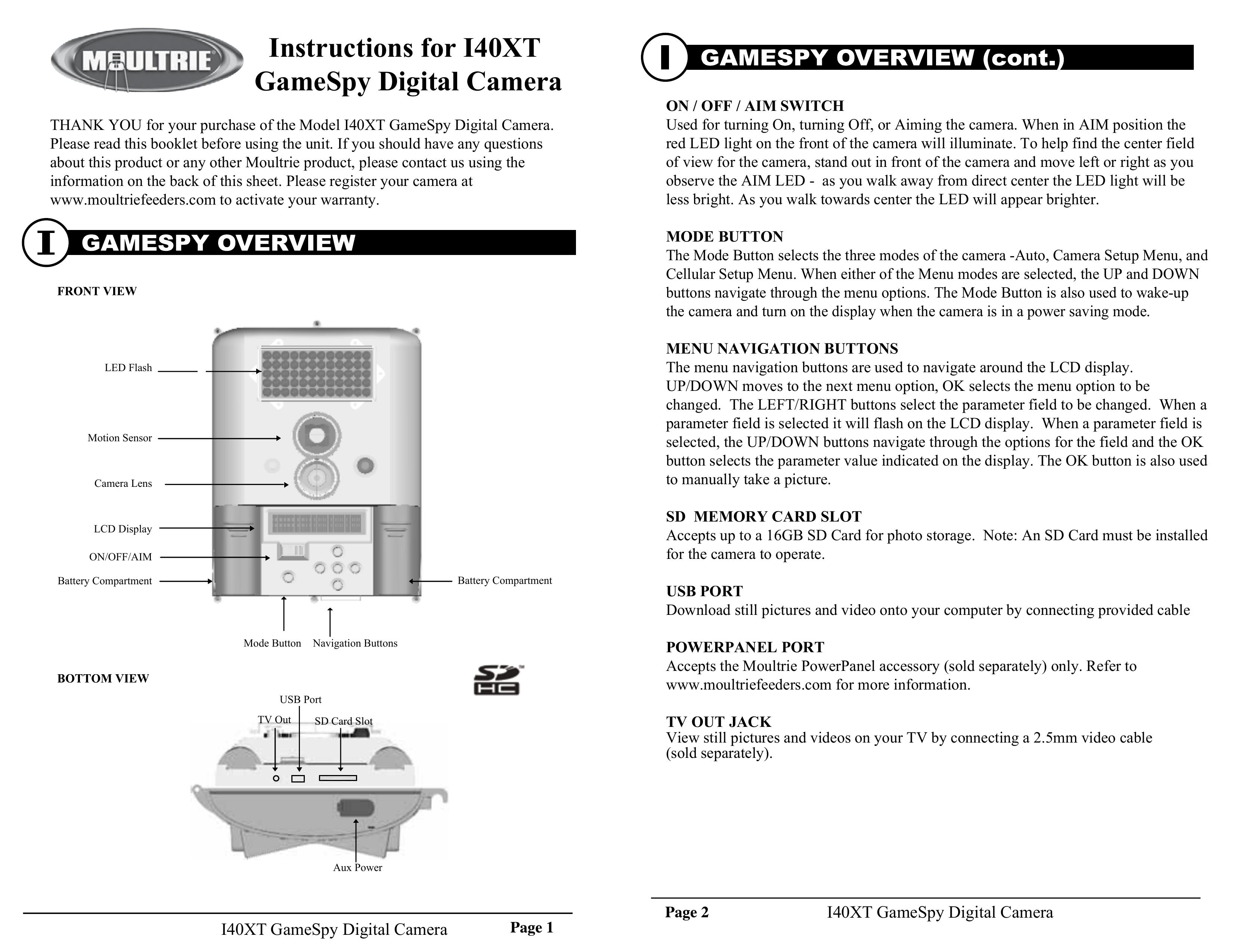 Moultrie I40XT Digital Camera User Manual