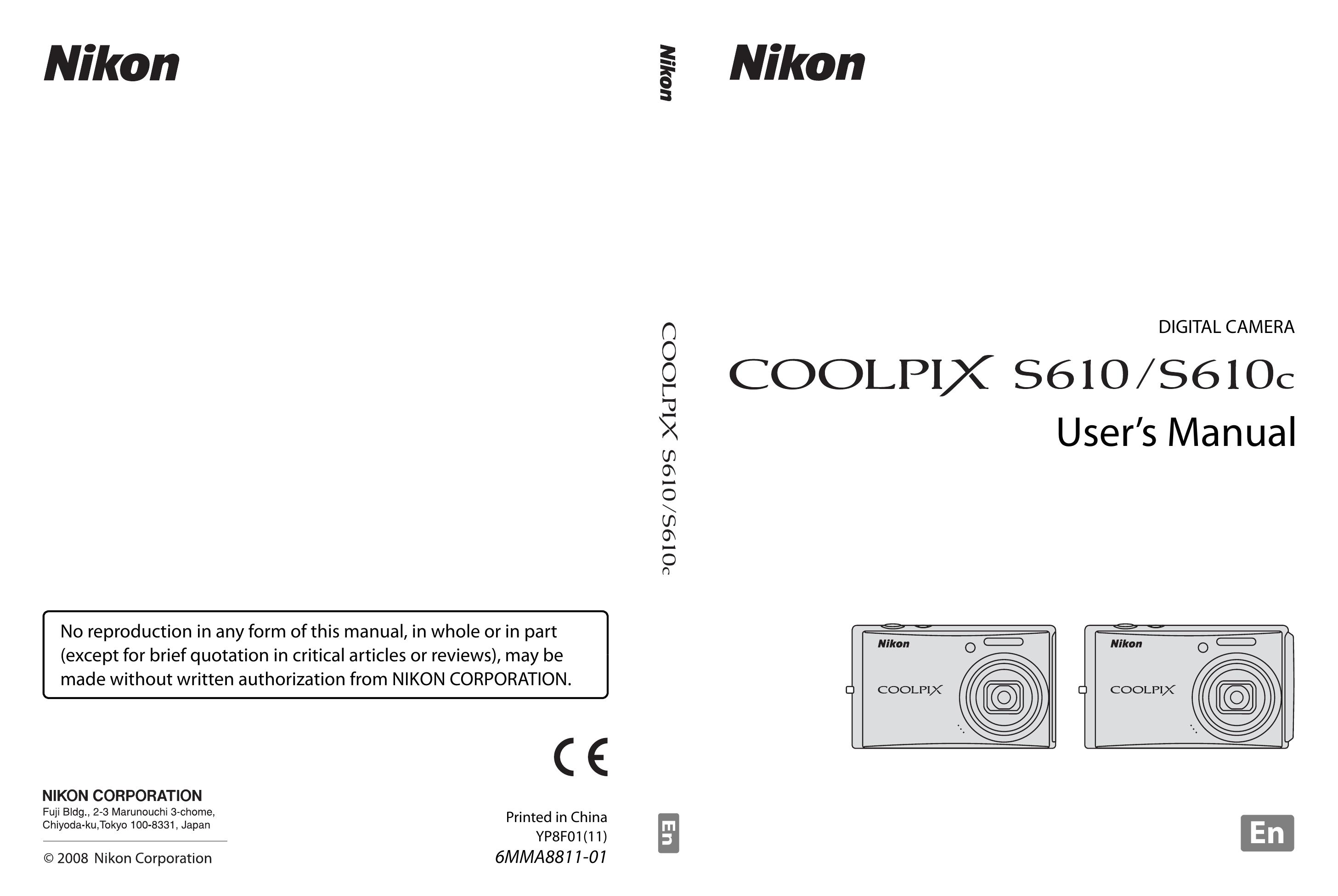 Nortel Networks COOLPIXS610BK Digital Camera User Manual