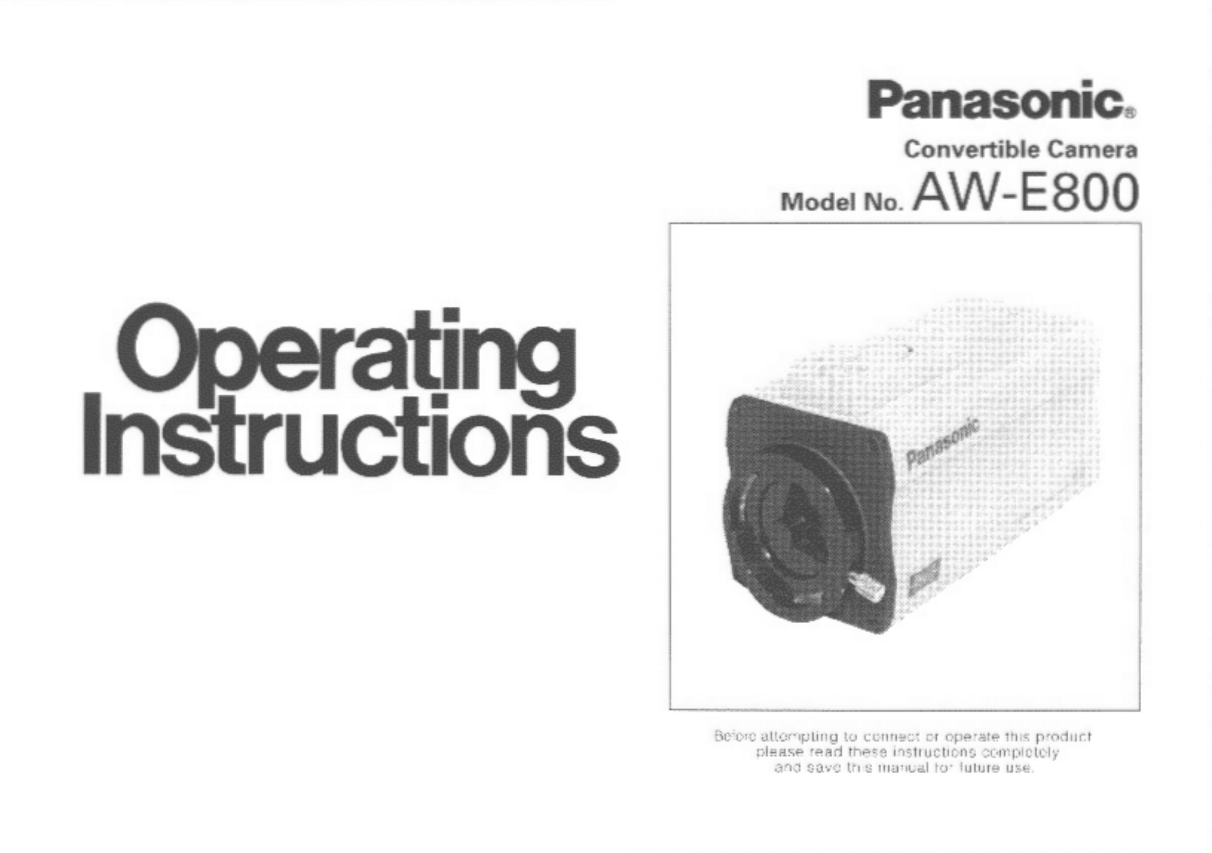 Panasonic AW-E800 Digital Camera User Manual