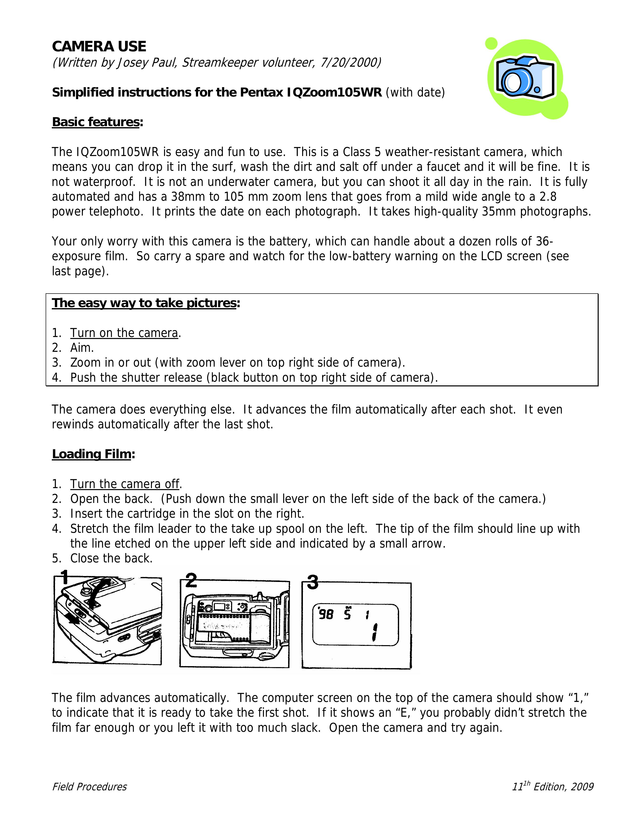 Pentax 105WR Digital Camera User Manual
