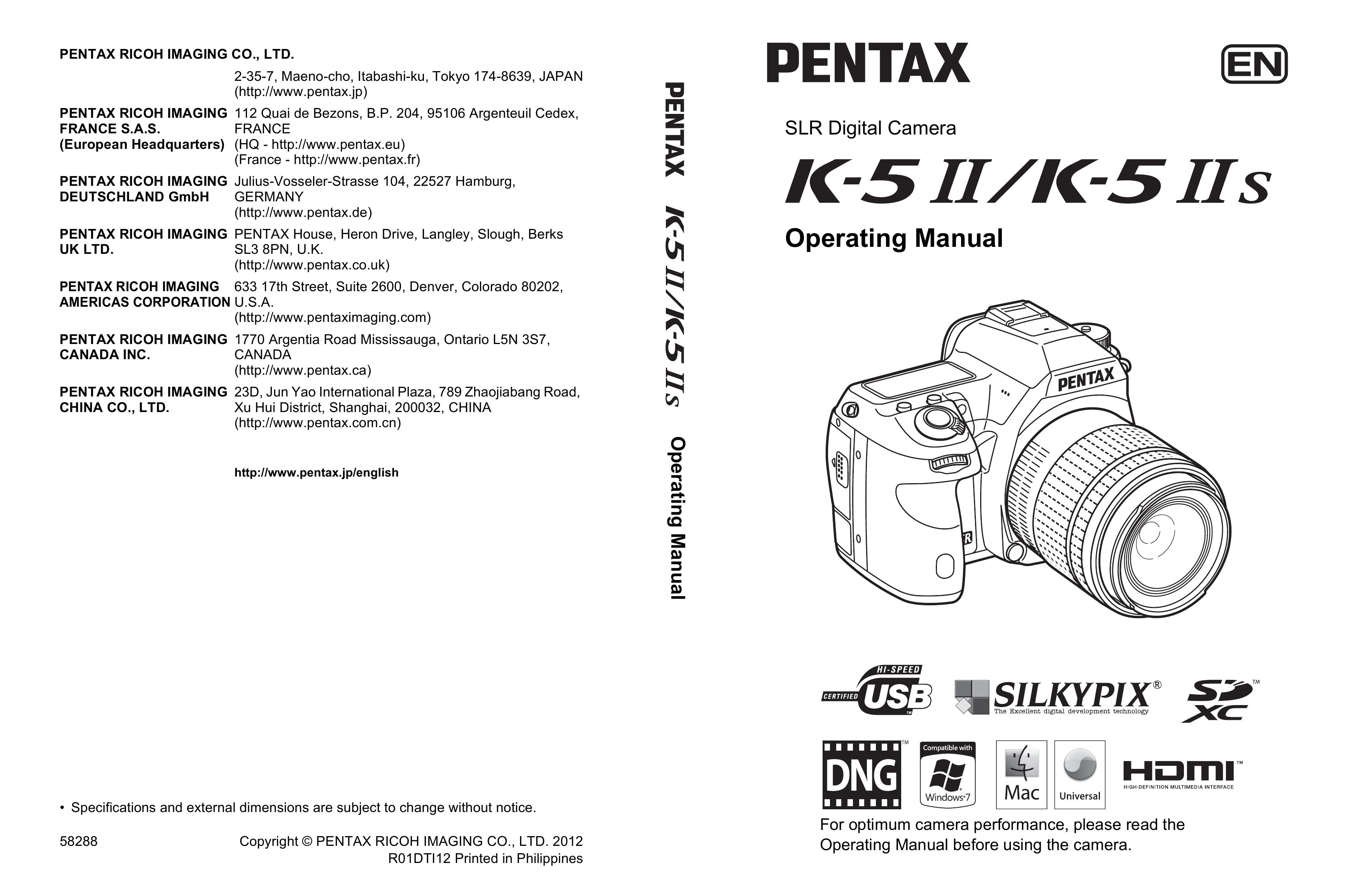 Pentax 12050 Digital Camera User Manual