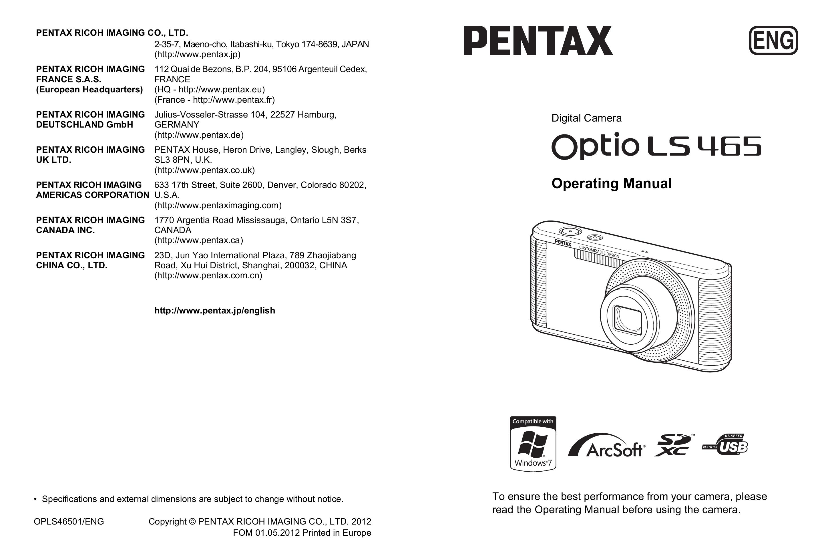 Pentax 14071 Digital Camera User Manual