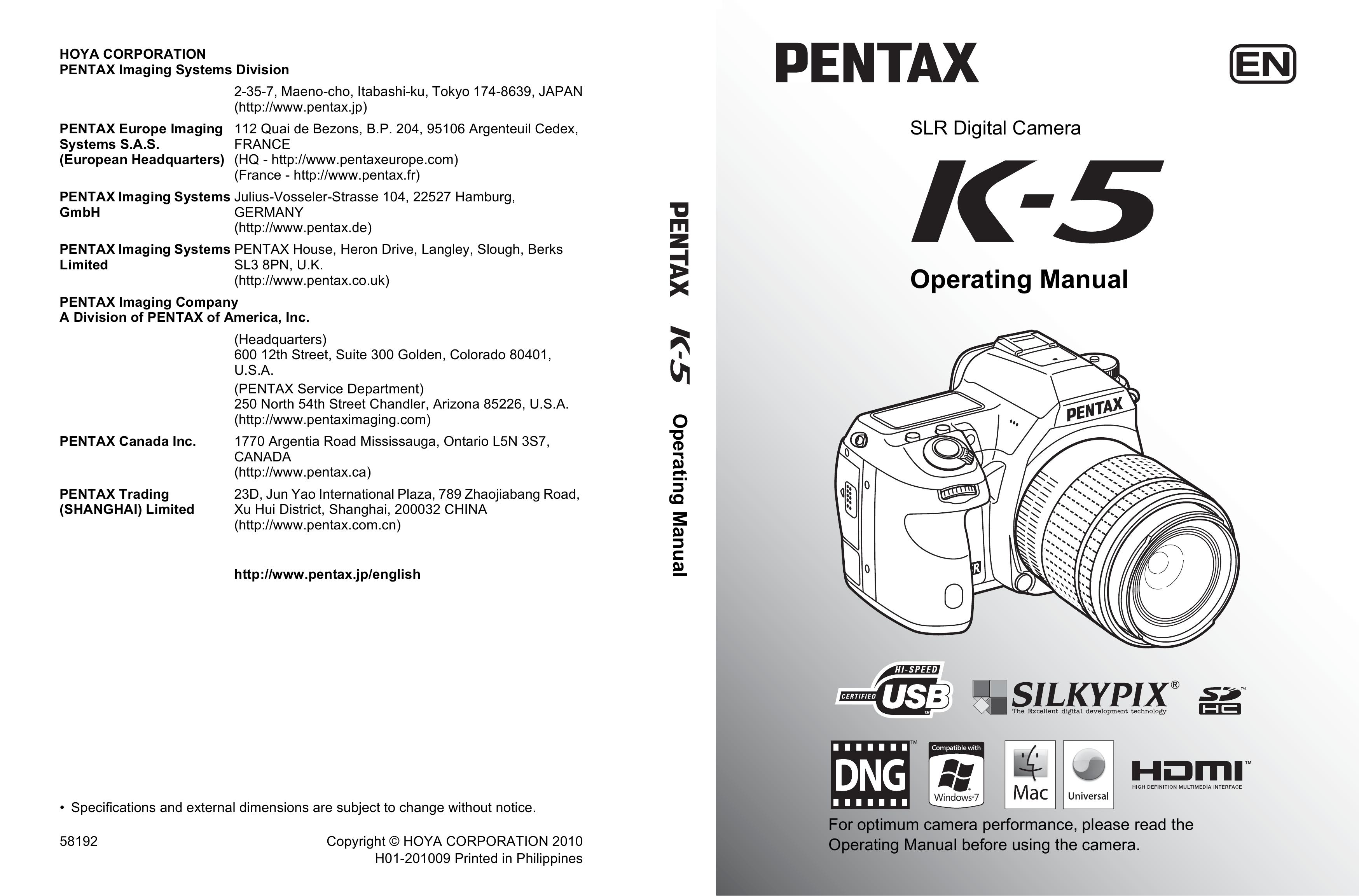Pentax 14748 Digital Camera User Manual
