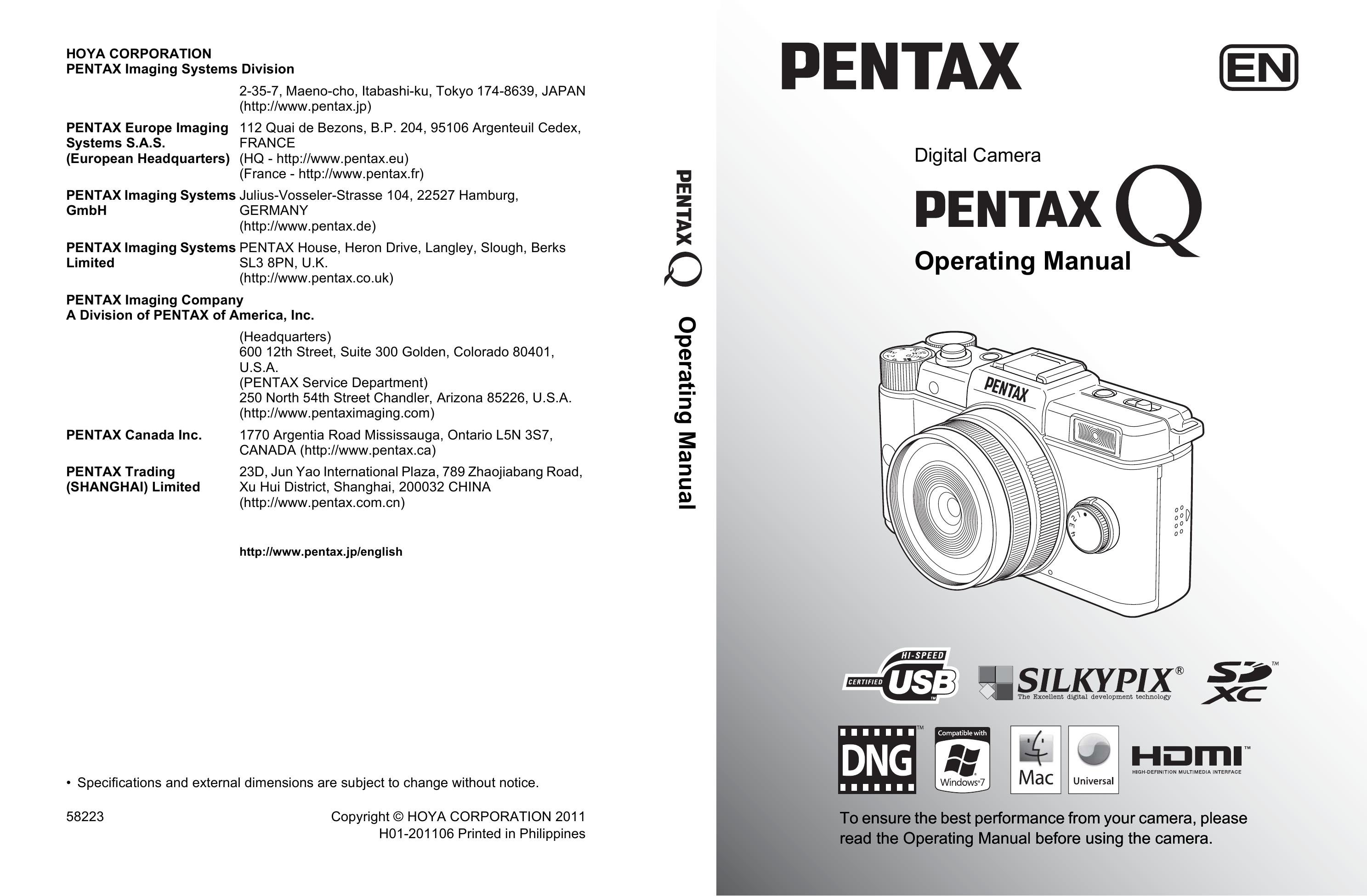 Pentax 15073 Digital Camera User Manual