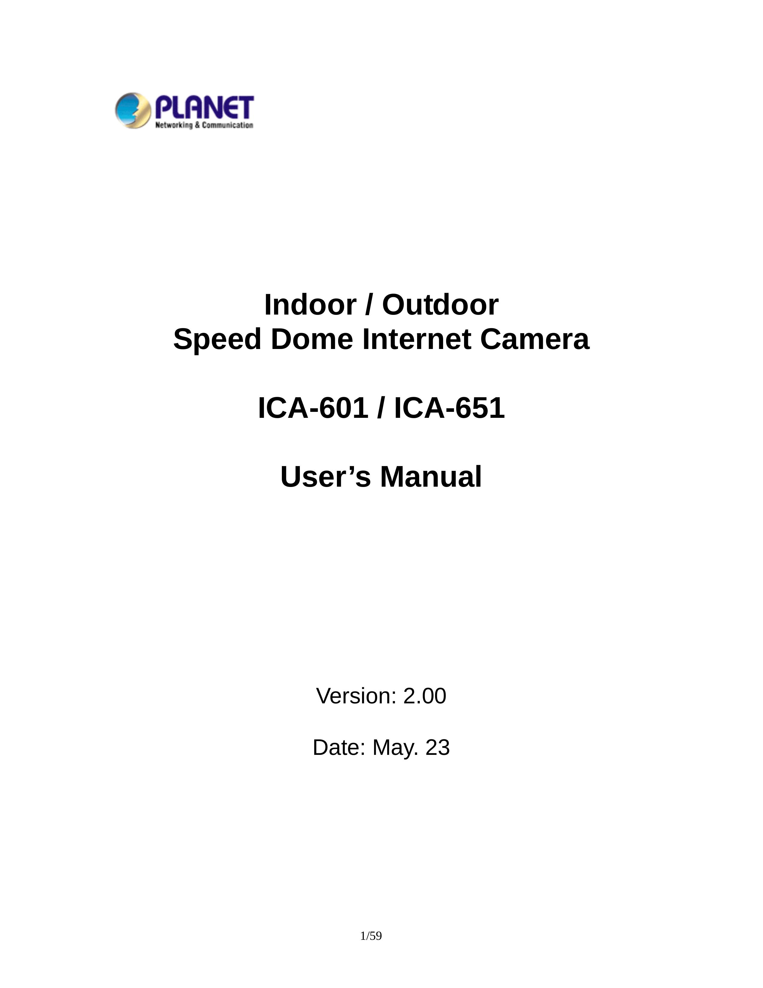 Planet Technology ICA-601 Digital Camera User Manual