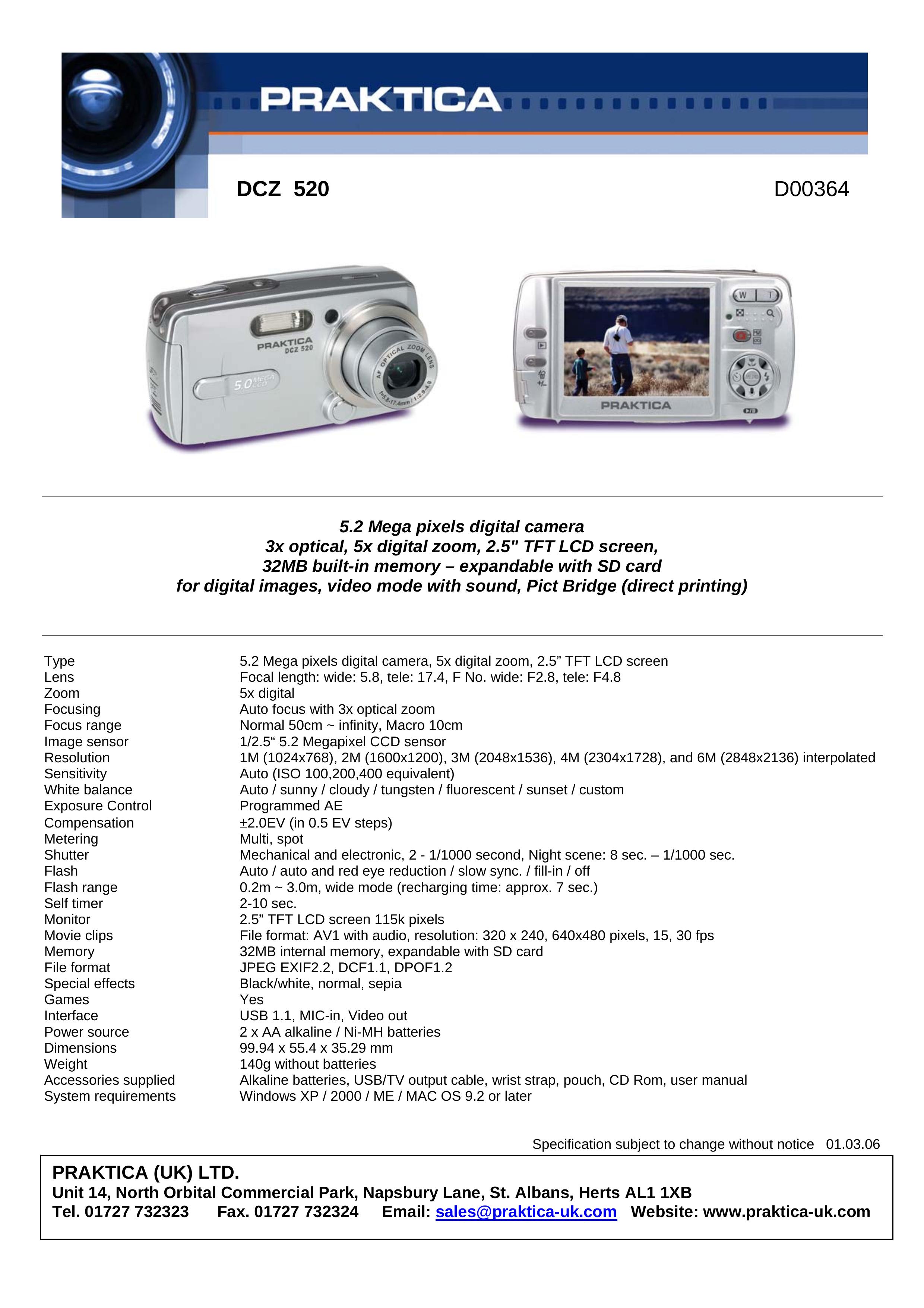 Praktica D00364 Digital Camera User Manual