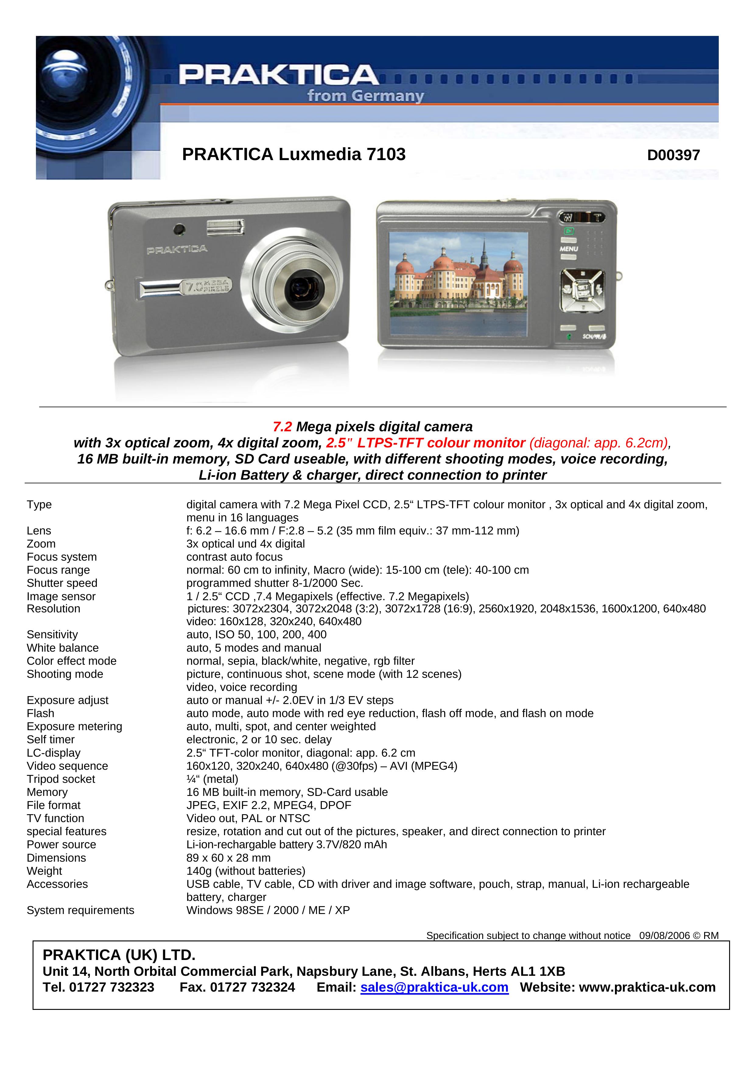 Praktica D00397 Digital Camera User Manual