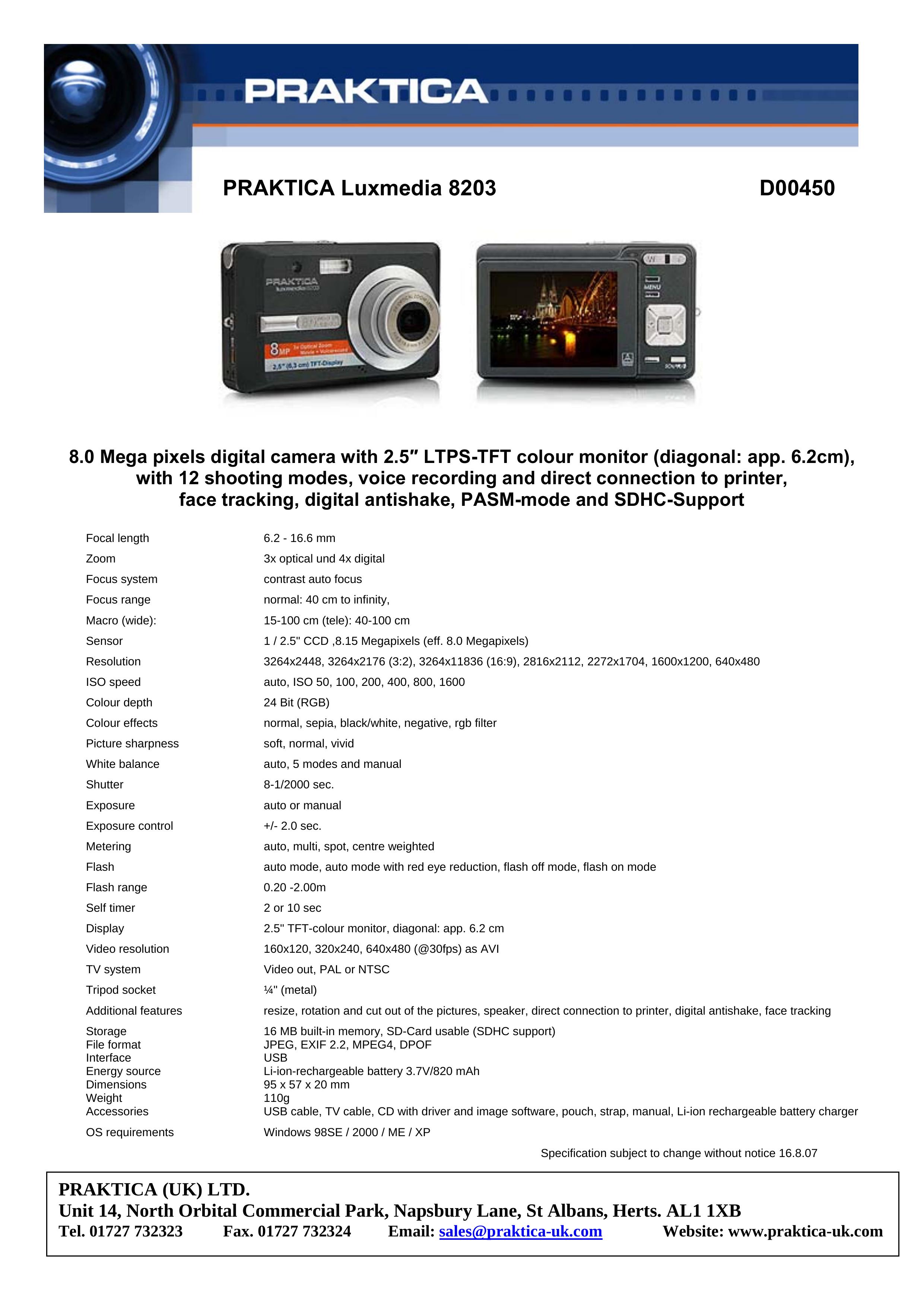 Praktica D00450 Digital Camera User Manual