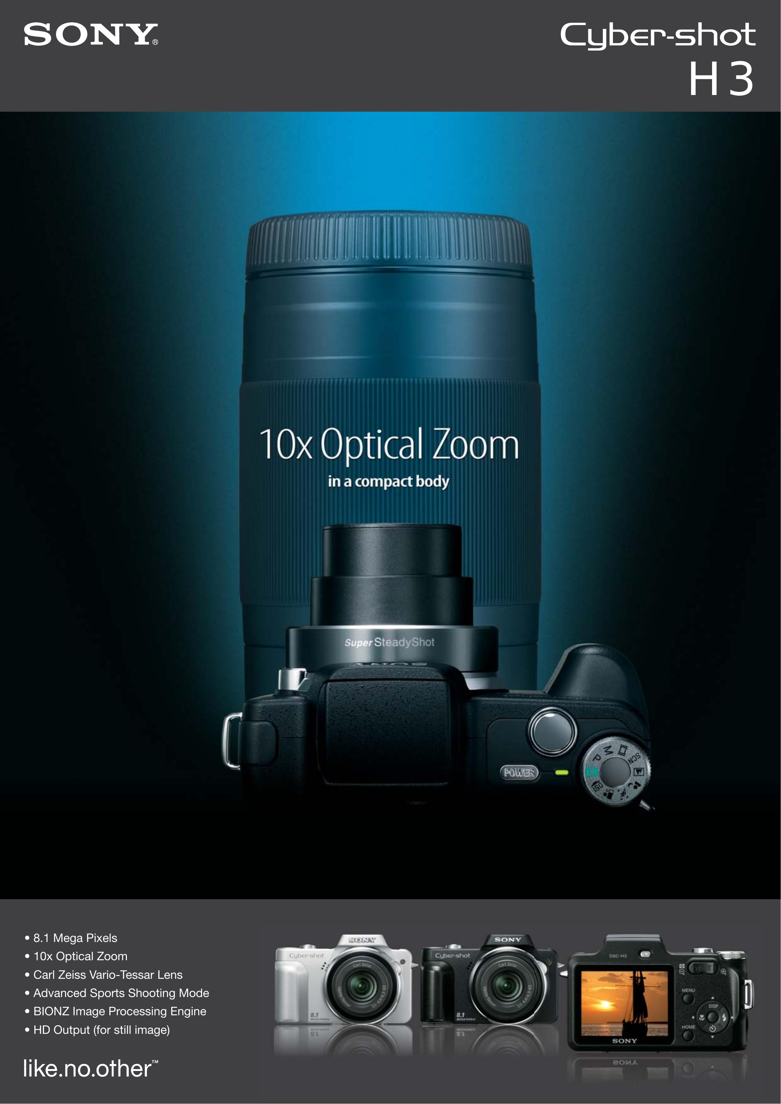 Pro Optic Cyber-shot H3 Digital Camera User Manual