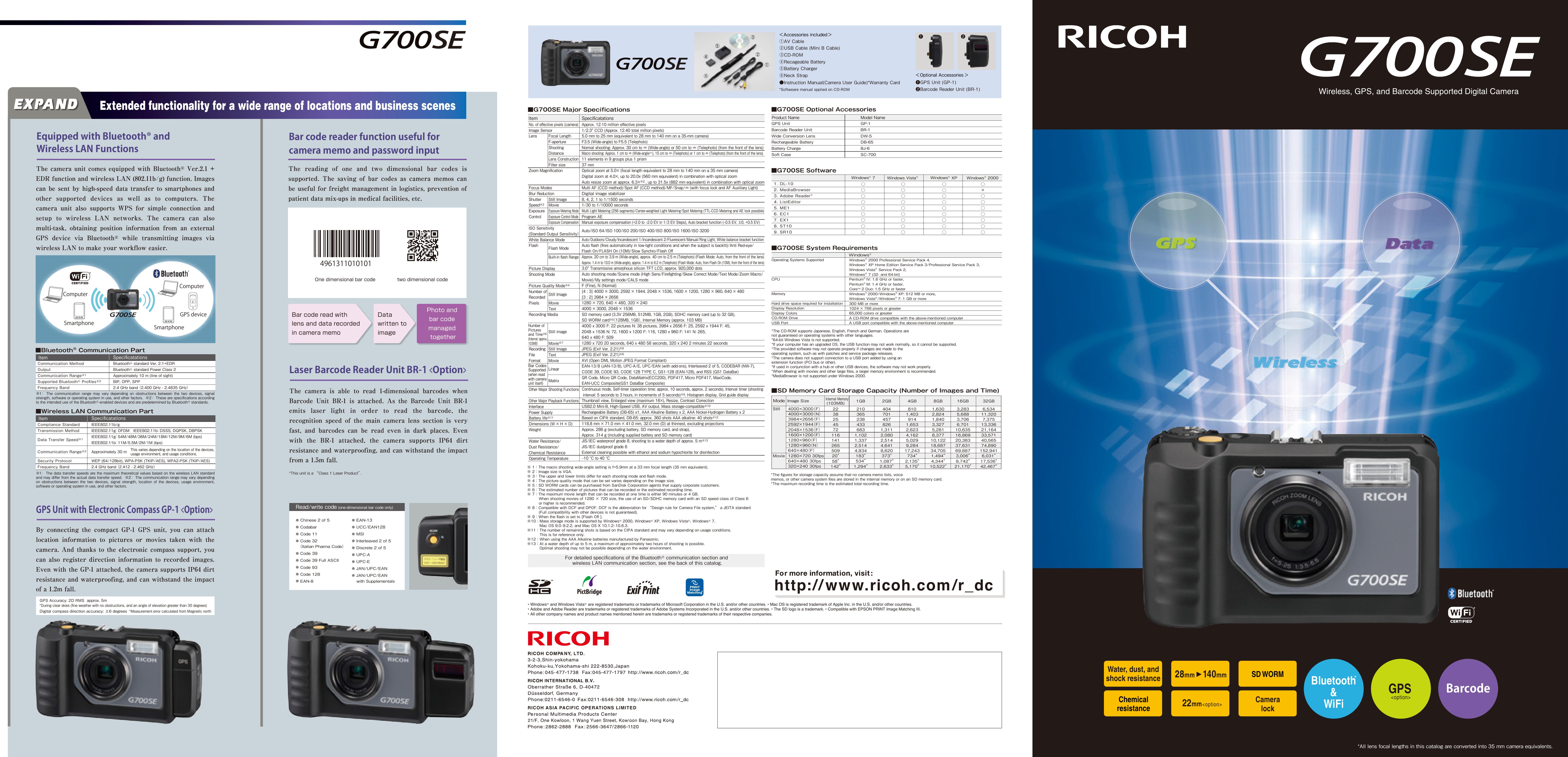 Ricoh G700SE Digital Camera User Manual