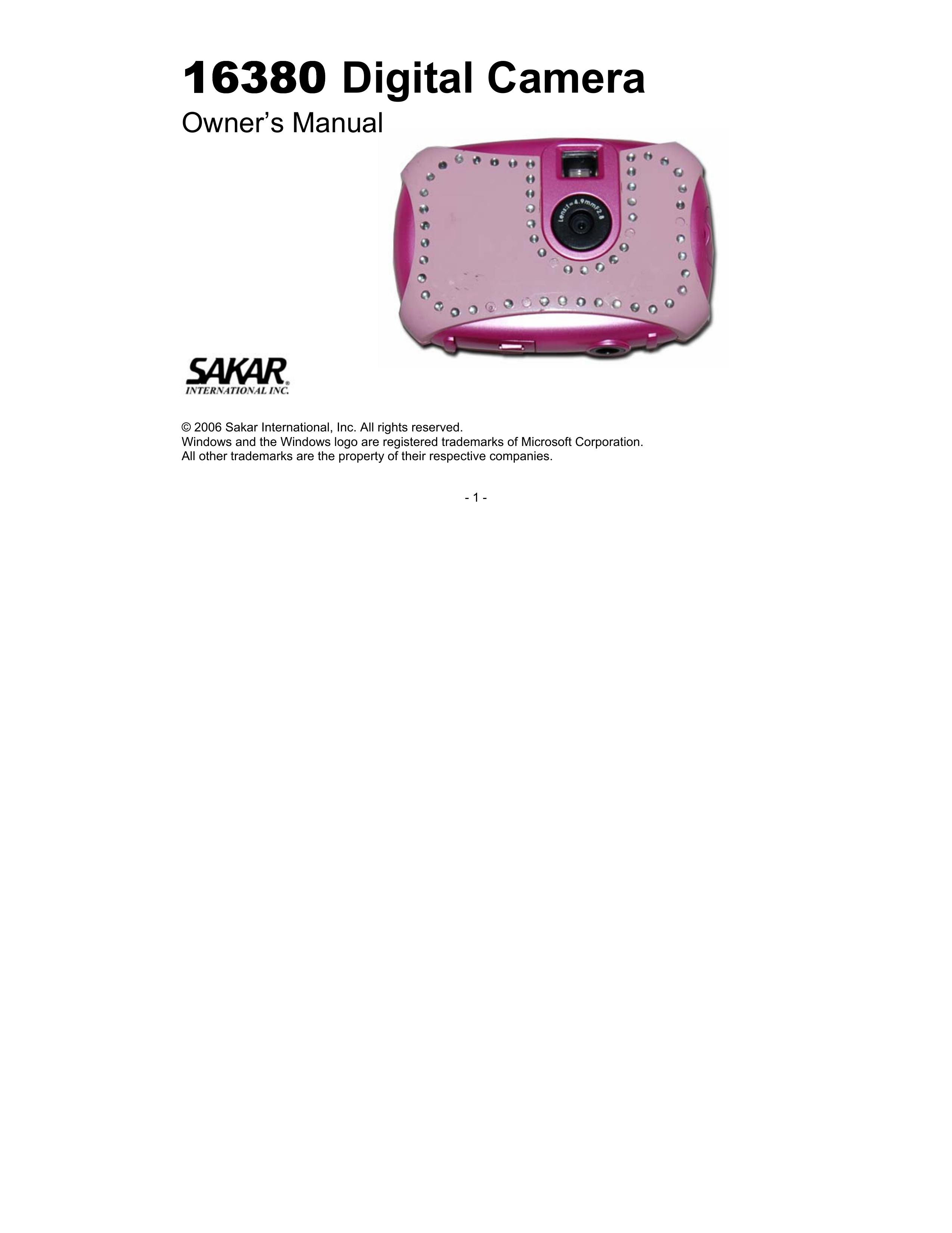 Sakar 16380 Digital Camera User Manual
