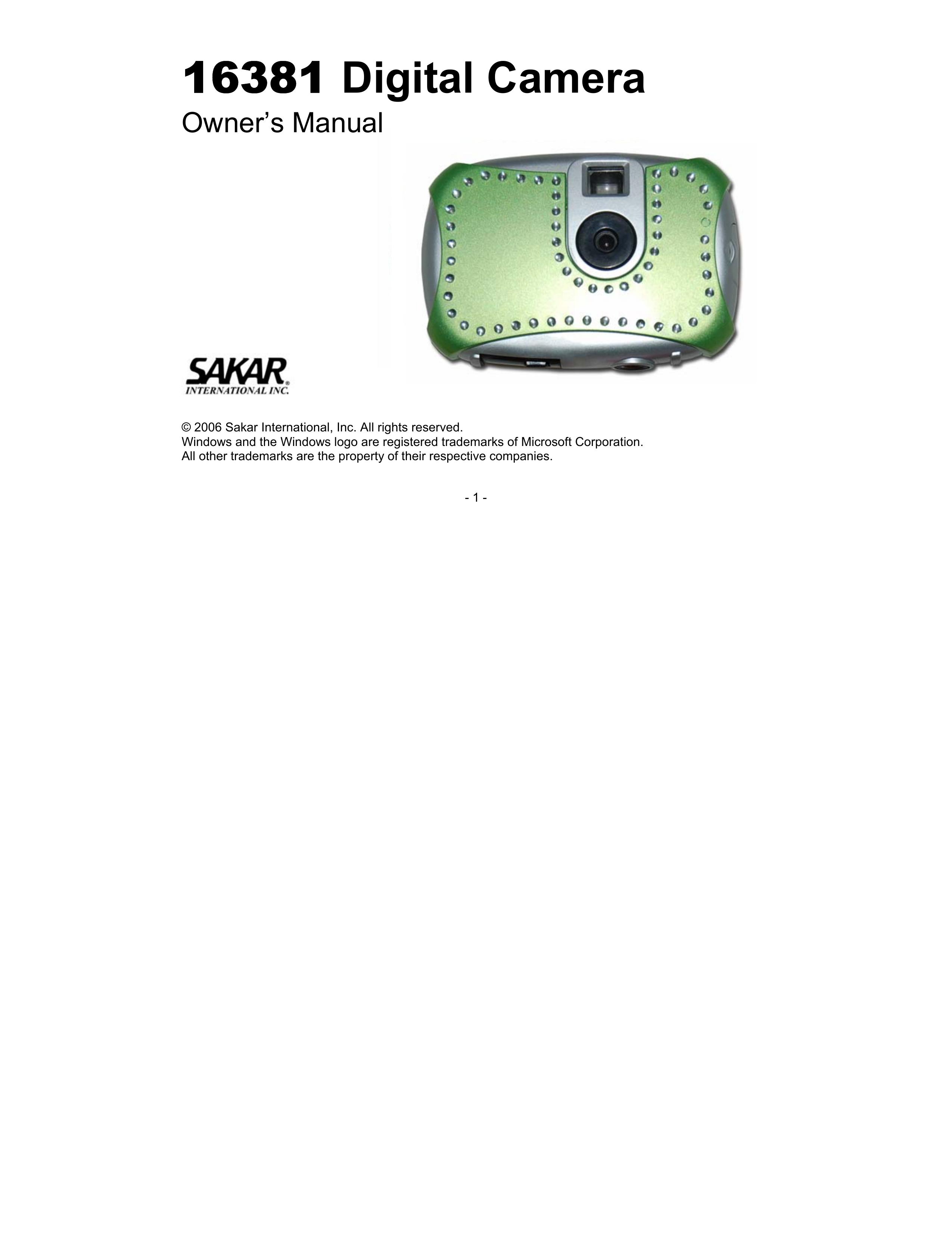 Sakar 16381 Digital Camera User Manual