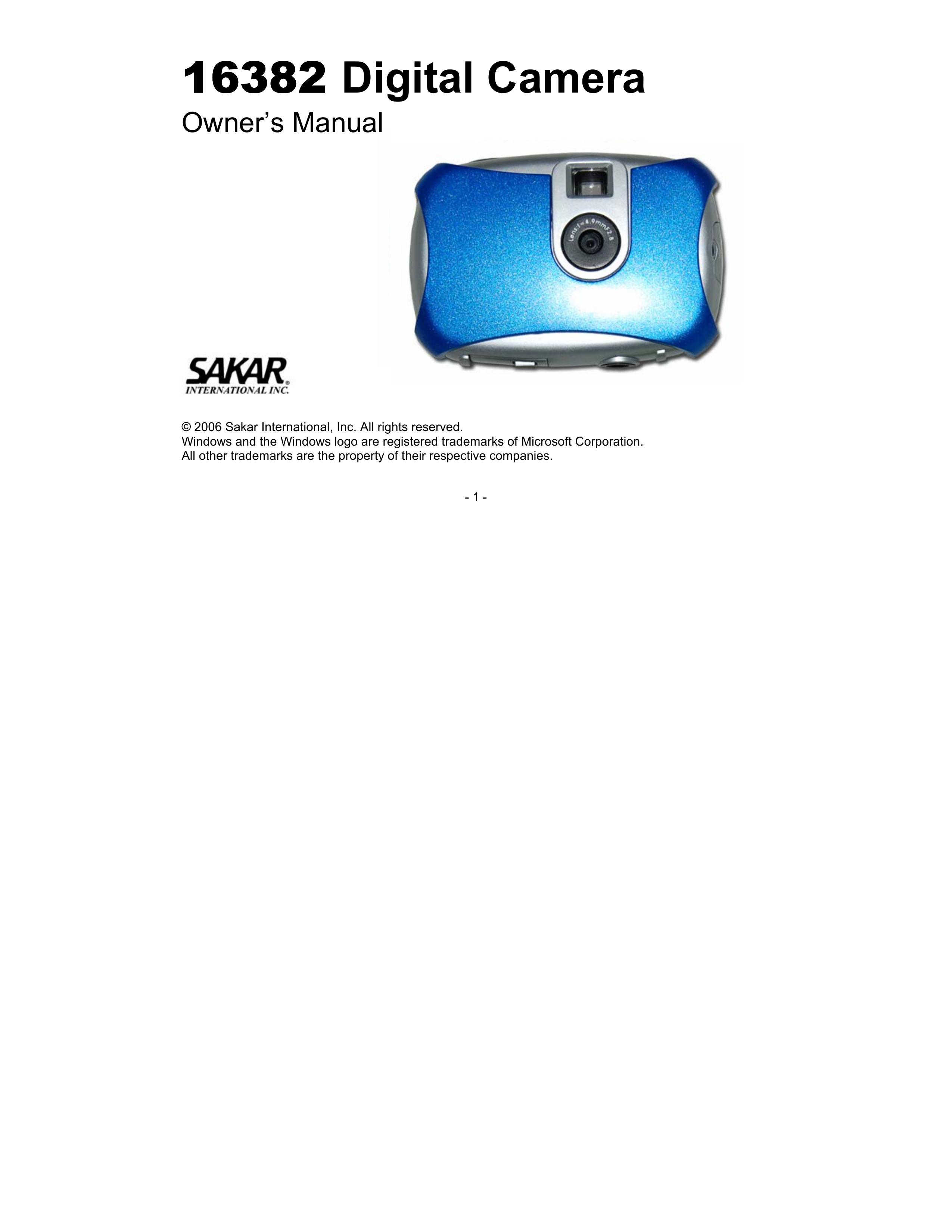 Sakar 16382 Digital Camera User Manual