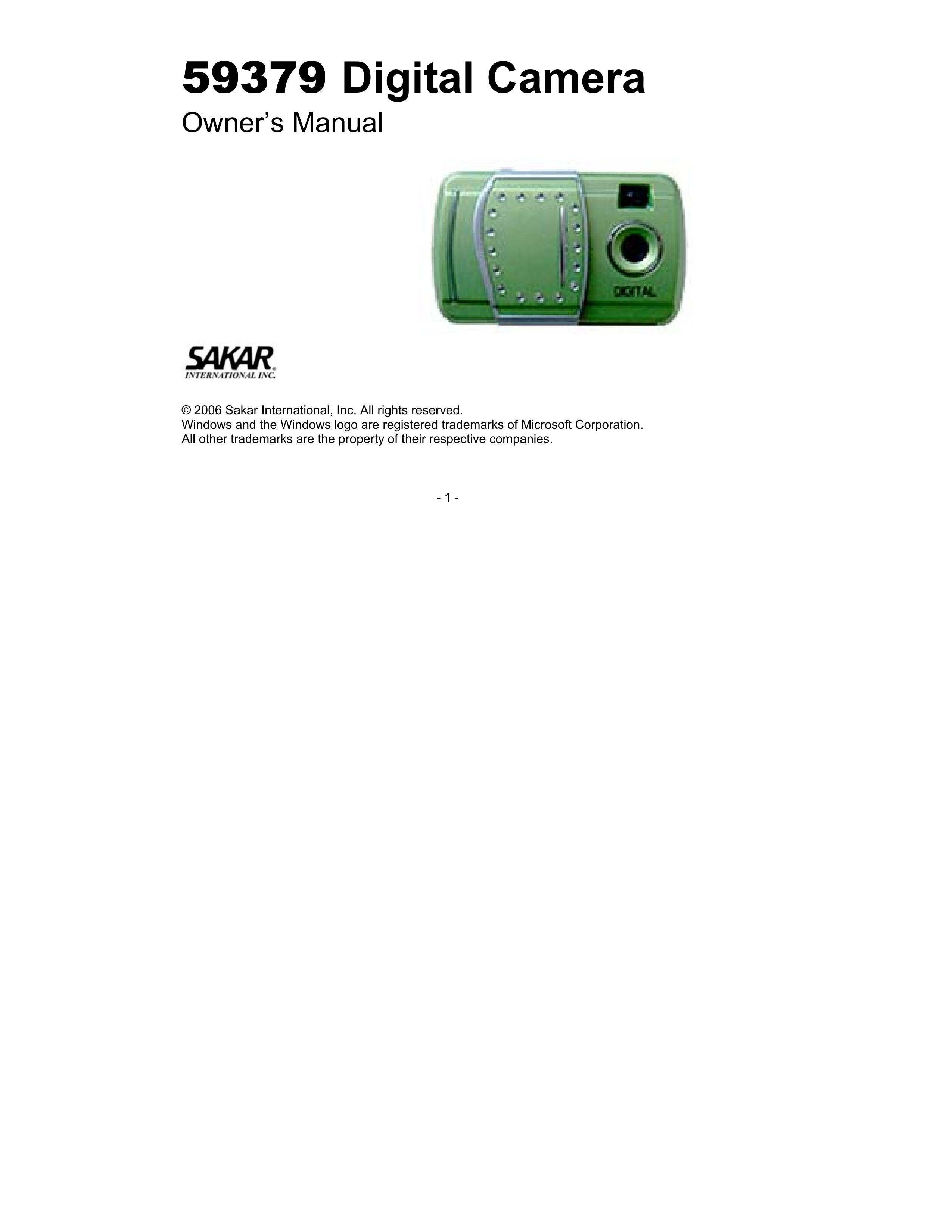 Sakar 59379 Digital Camera User Manual