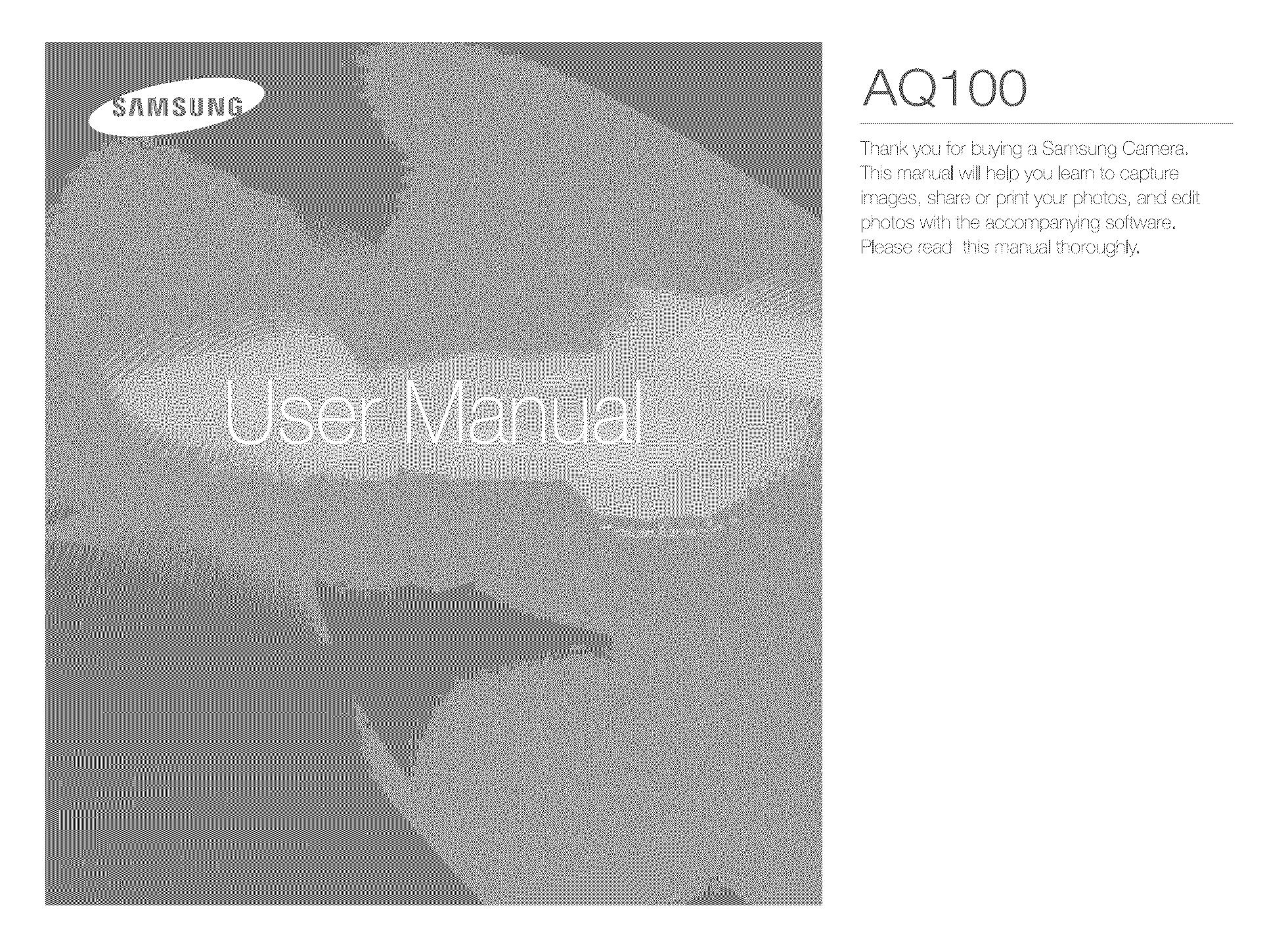 Samsung AQ 1O0 Digital Camera User Manual