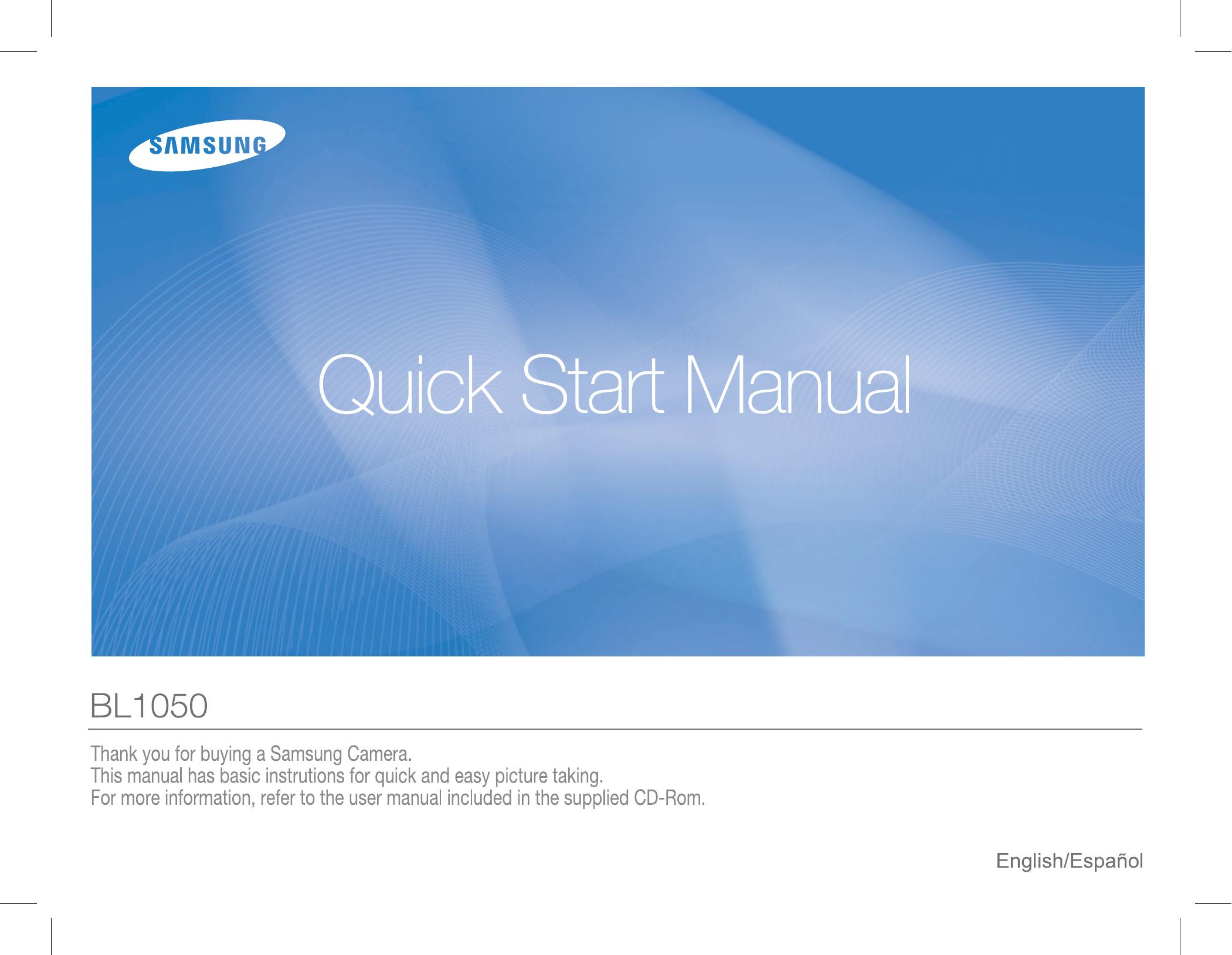 Samsung BL1050 Digital Camera User Manual