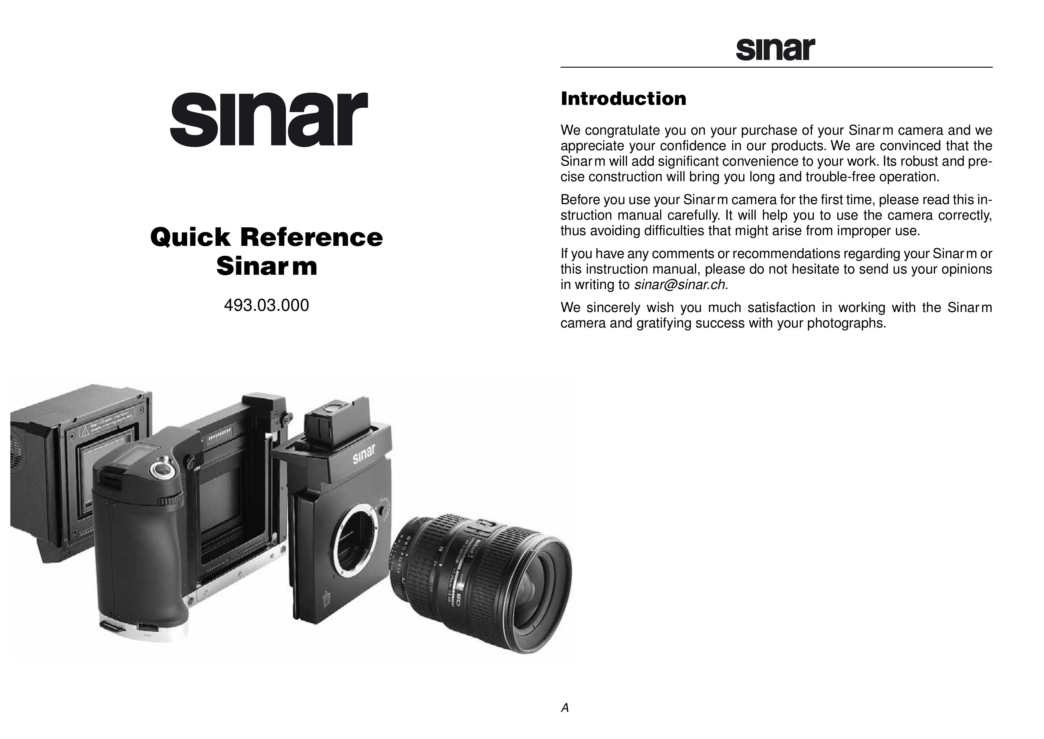 Sinar 493.03.000 Digital Camera User Manual