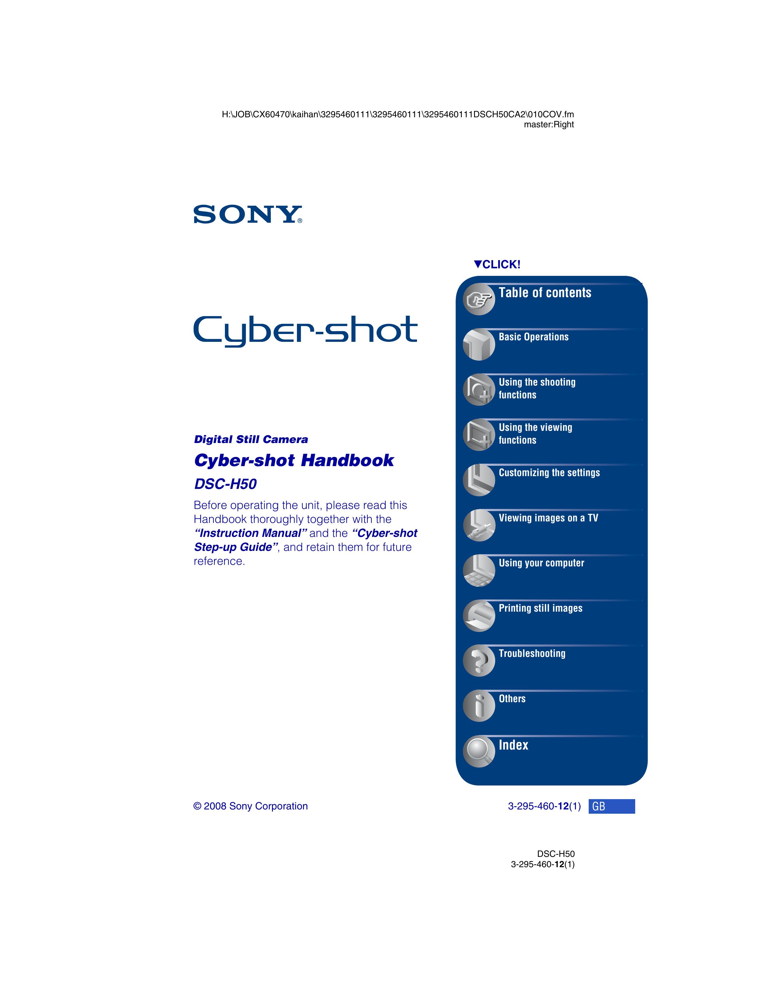 Sony 3-295-460-12(1) Digital Camera User Manual