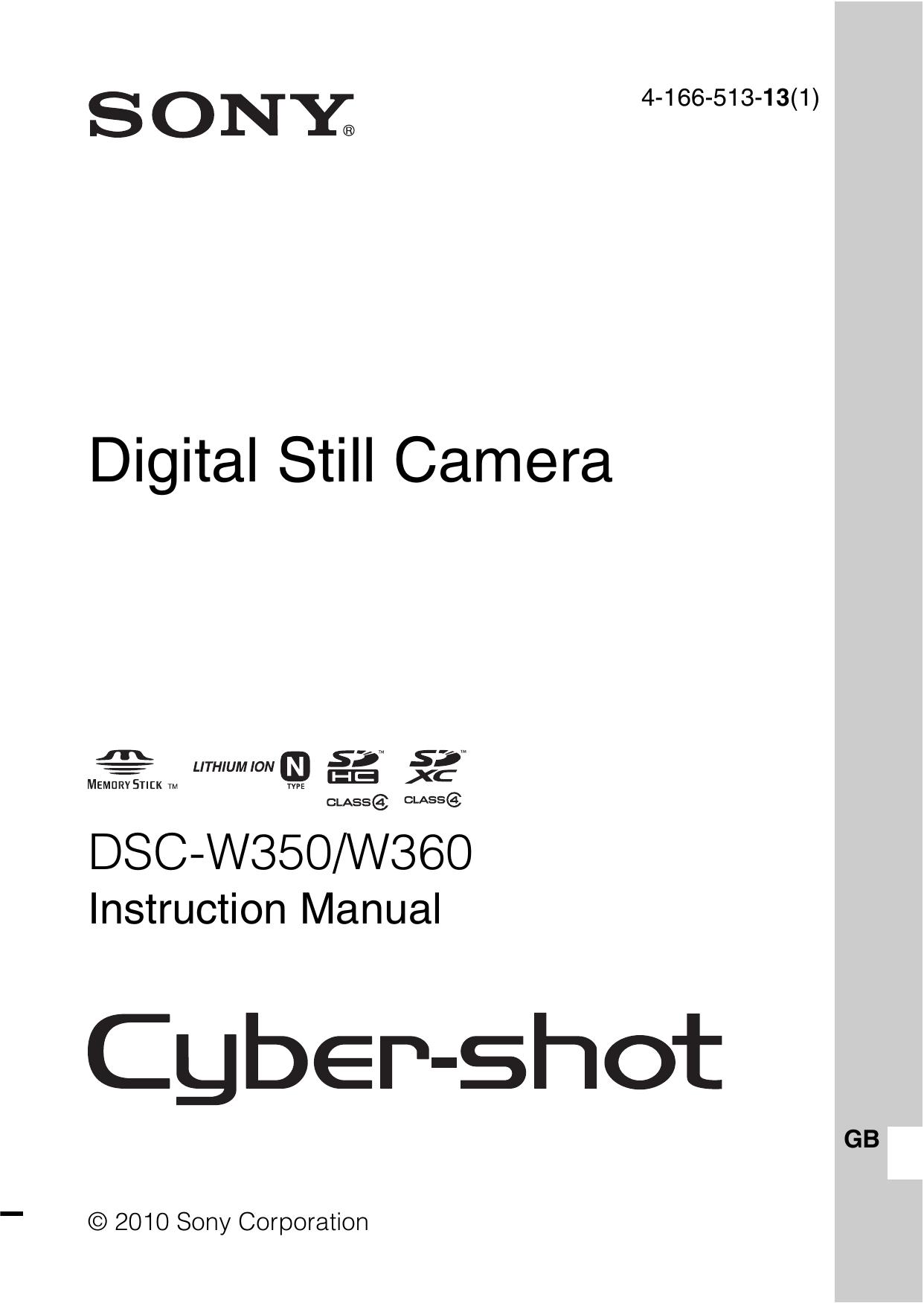 Sony 4-166-513-13(1) Digital Camera User Manual