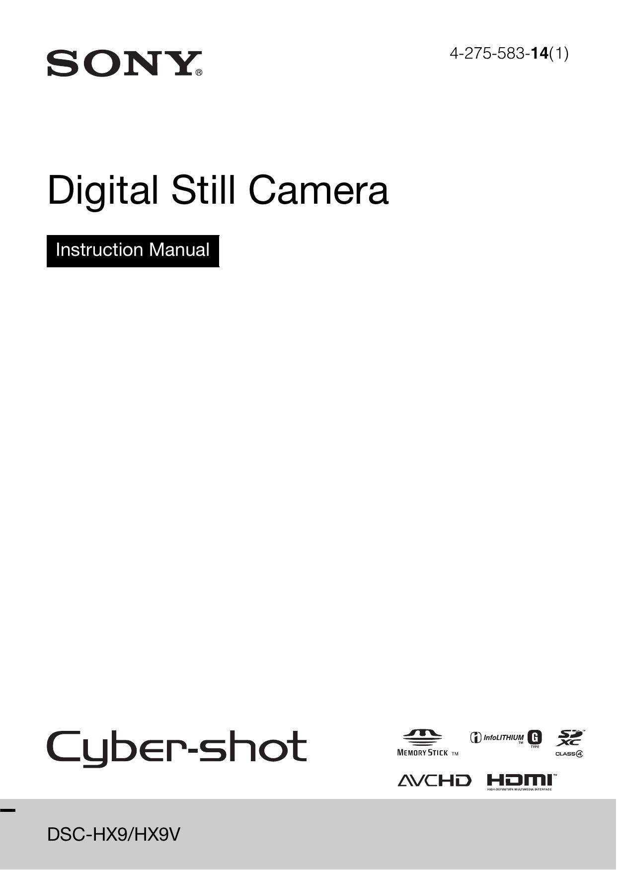 Sony AC-UB10/UB10B Digital Camera User Manual