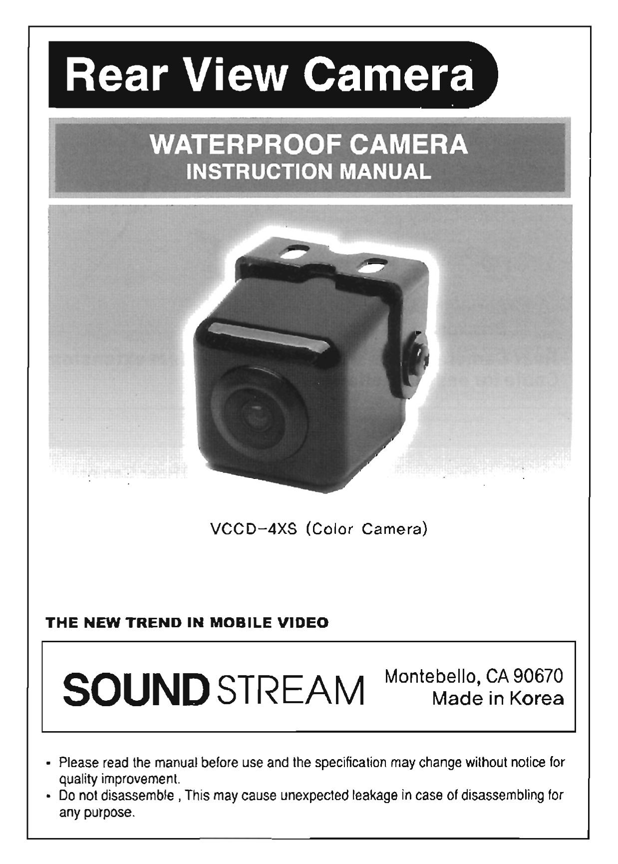 Sound Stream VCCD-4XS Digital Camera User Manual