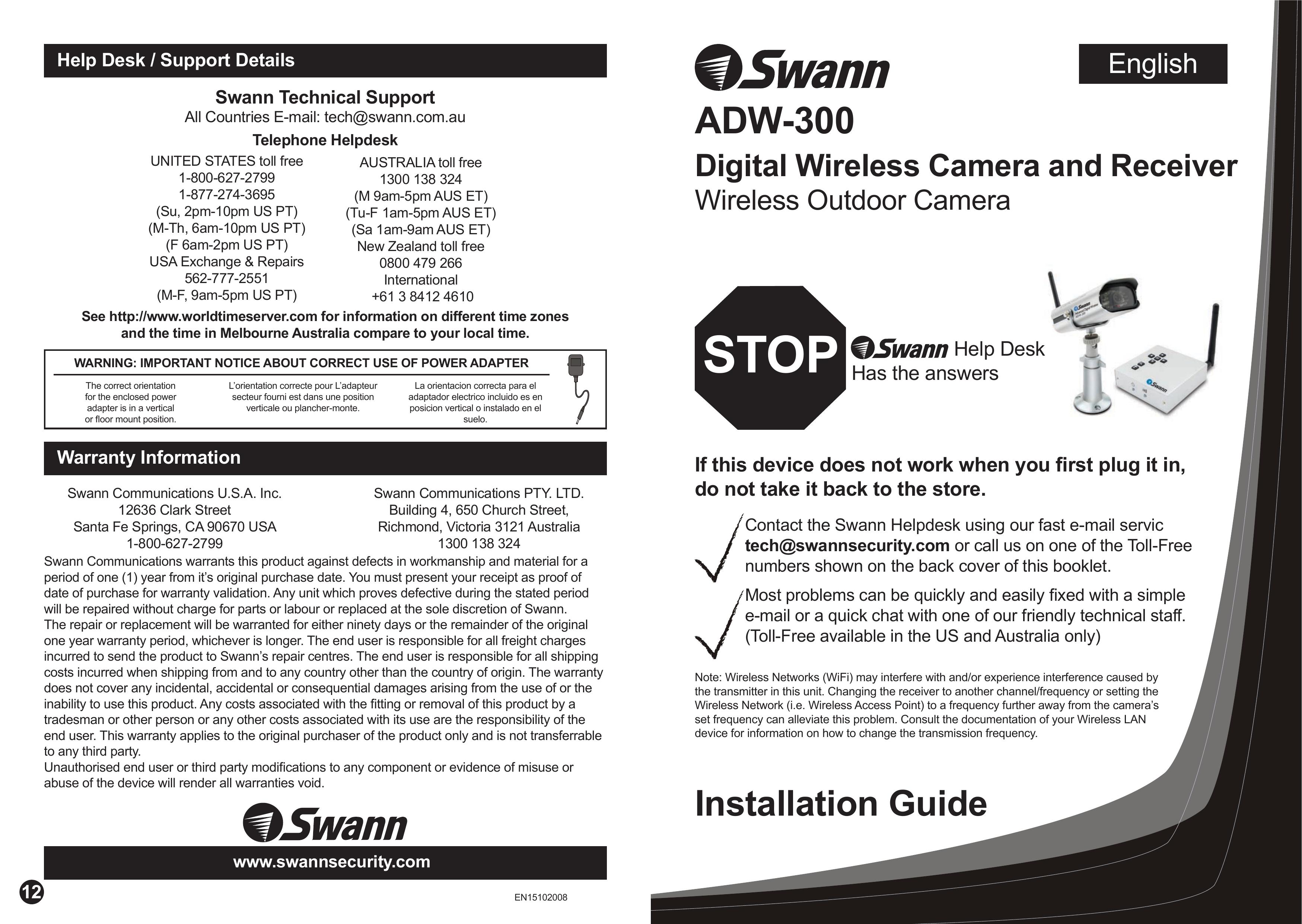 Swann ADW-300 Digital Camera User Manual