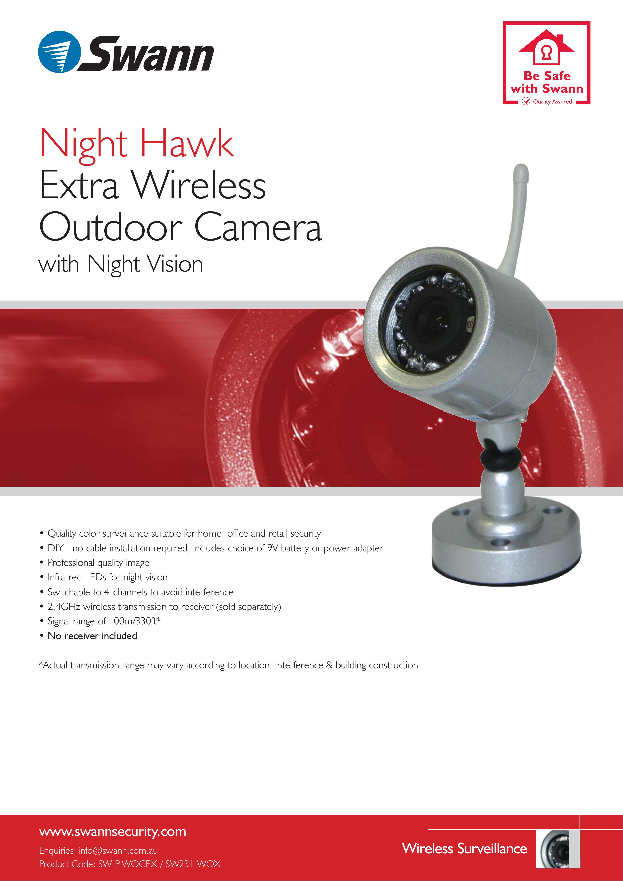 Swann Extra Wireless Outdoor Camera Digital Camera User Manual