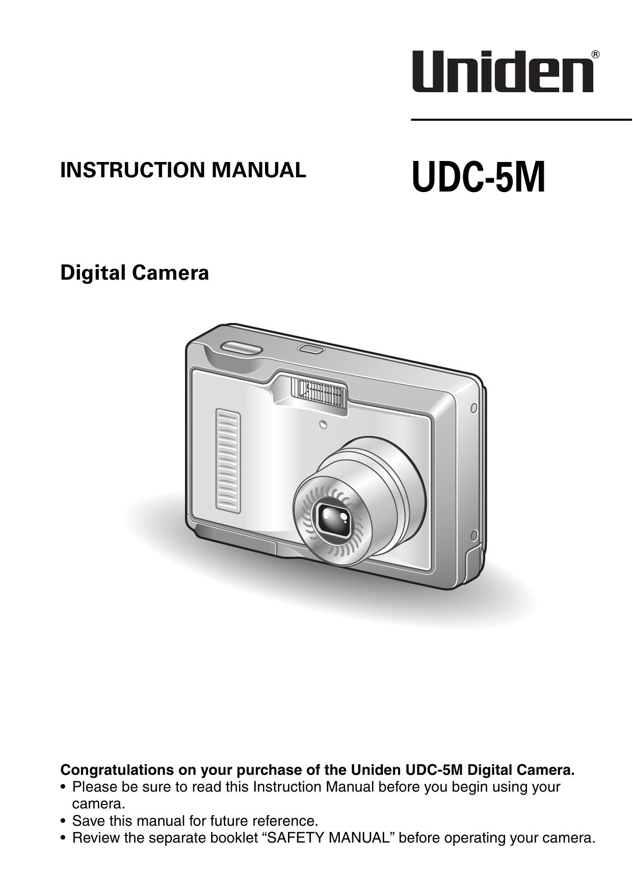 Uniden UDC-5M Digital Camera User Manual