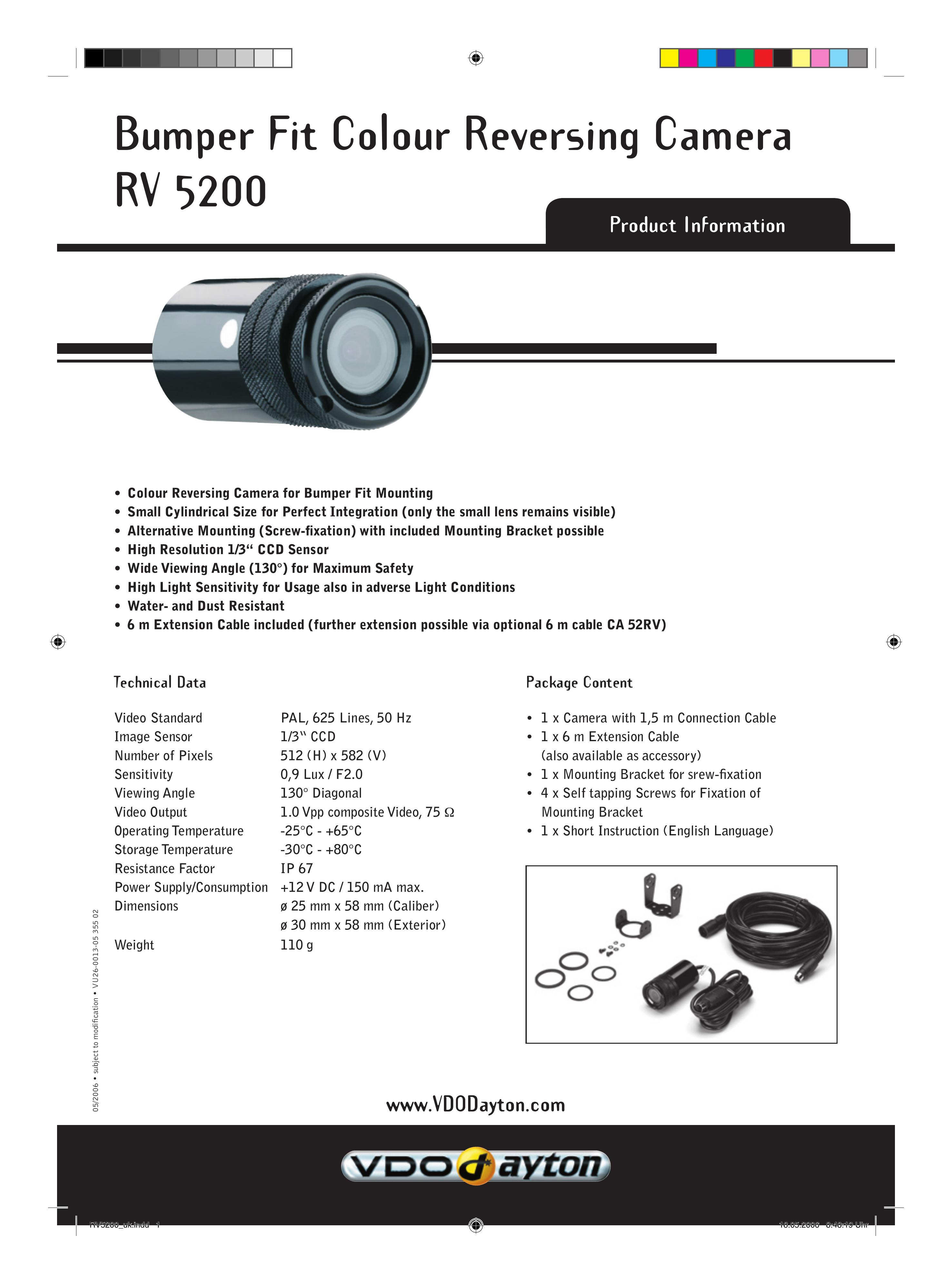 VDO Dayton RV 5200 Digital Camera User Manual