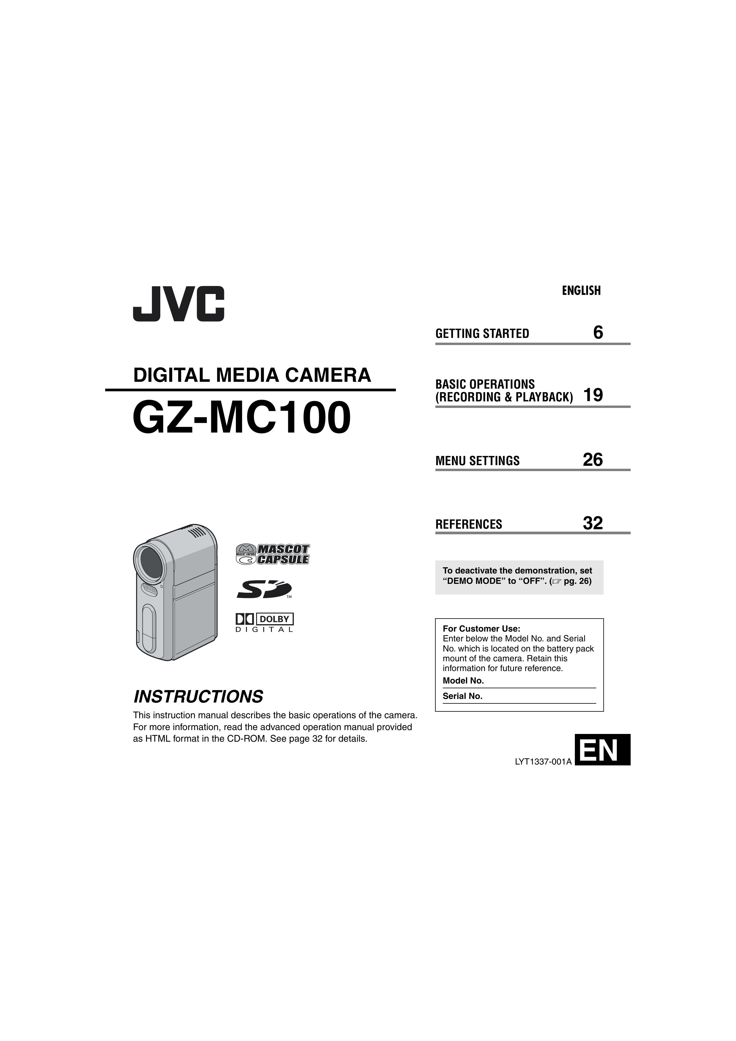 Victor GZ-MC100 Digital Camera User Manual
