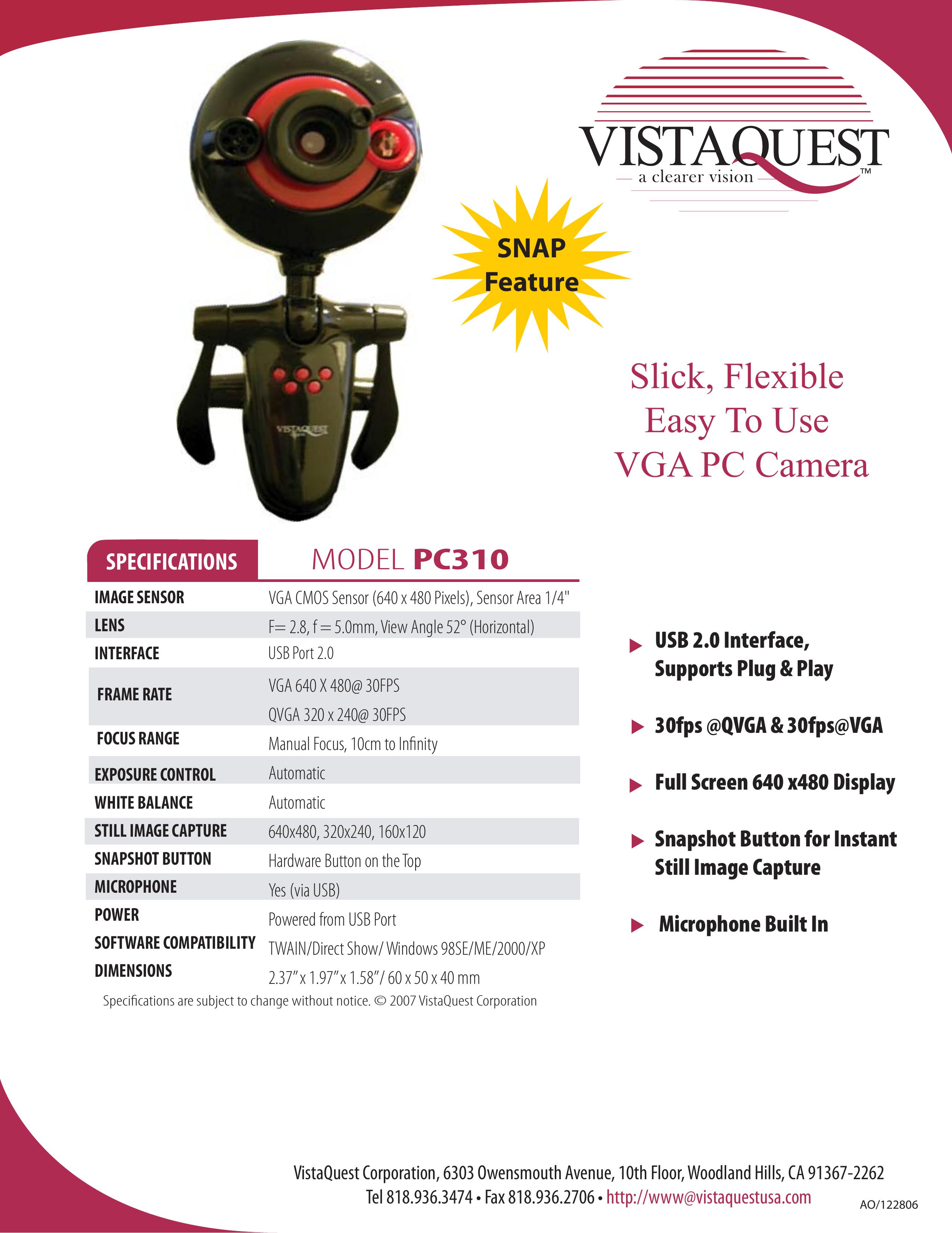 VistaQuest VQ PC310 Digital Camera User Manual