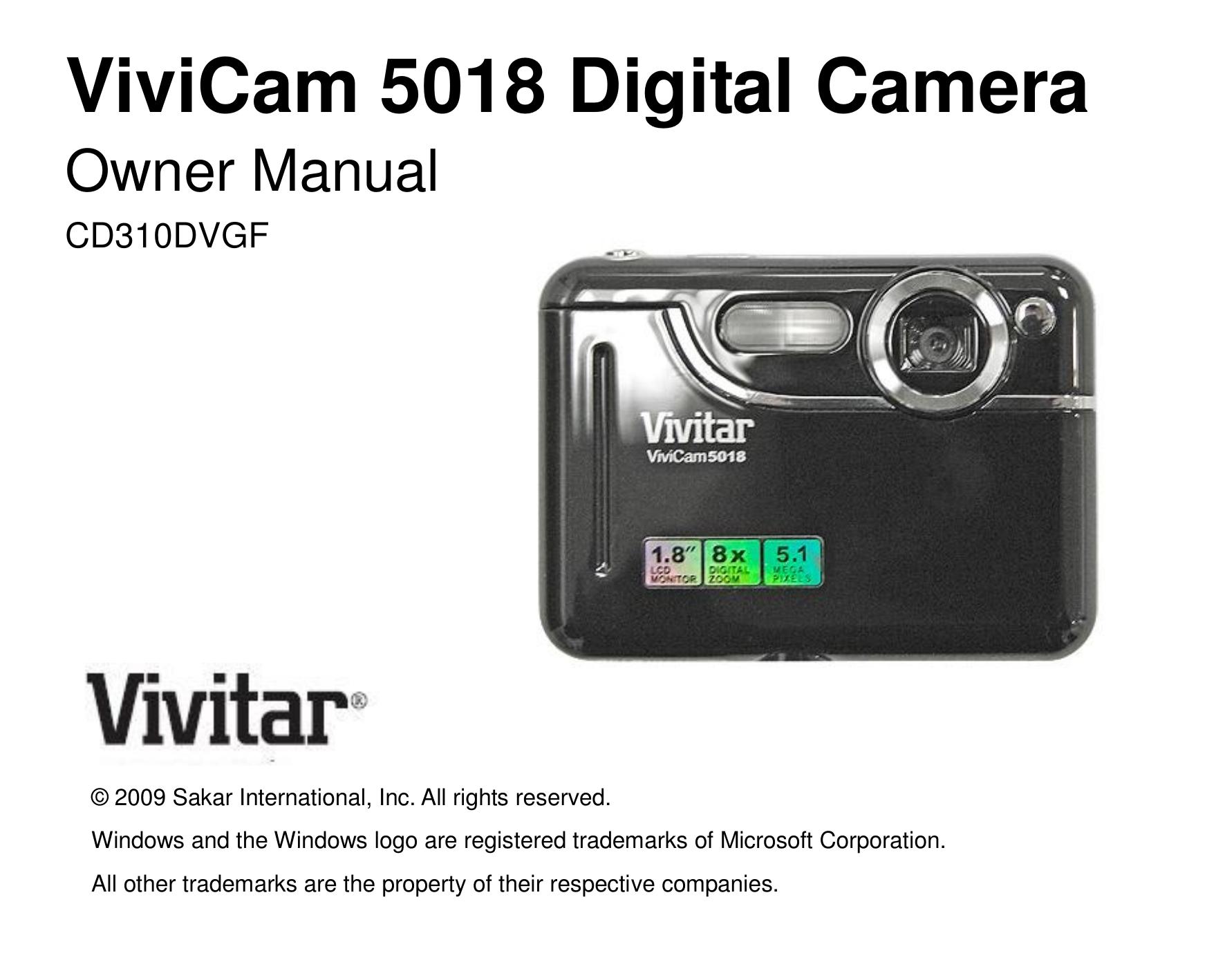 Vivitar 5018 Digital Camera User Manual