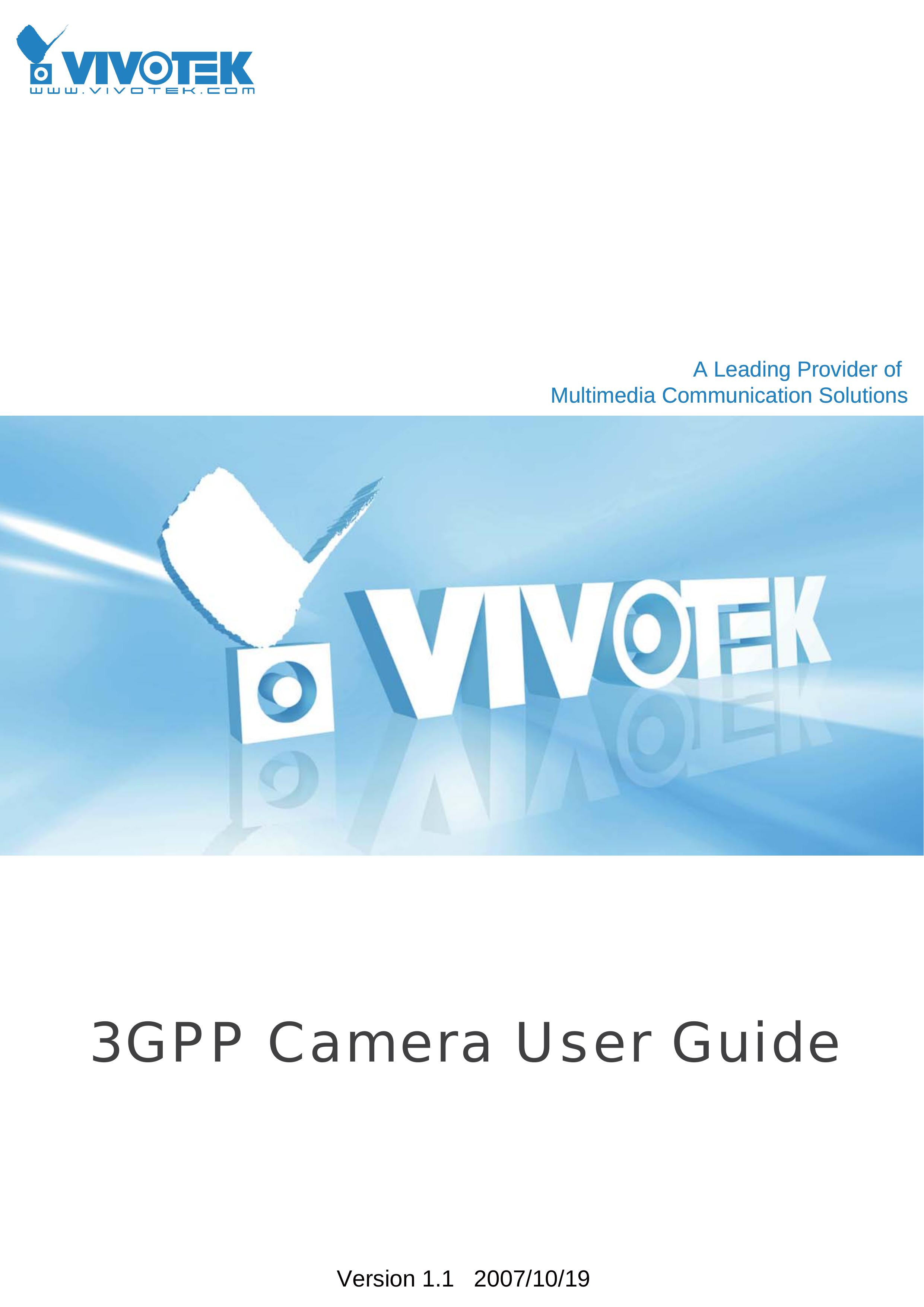 Vivotek 3GPP Digital Camera User Manual