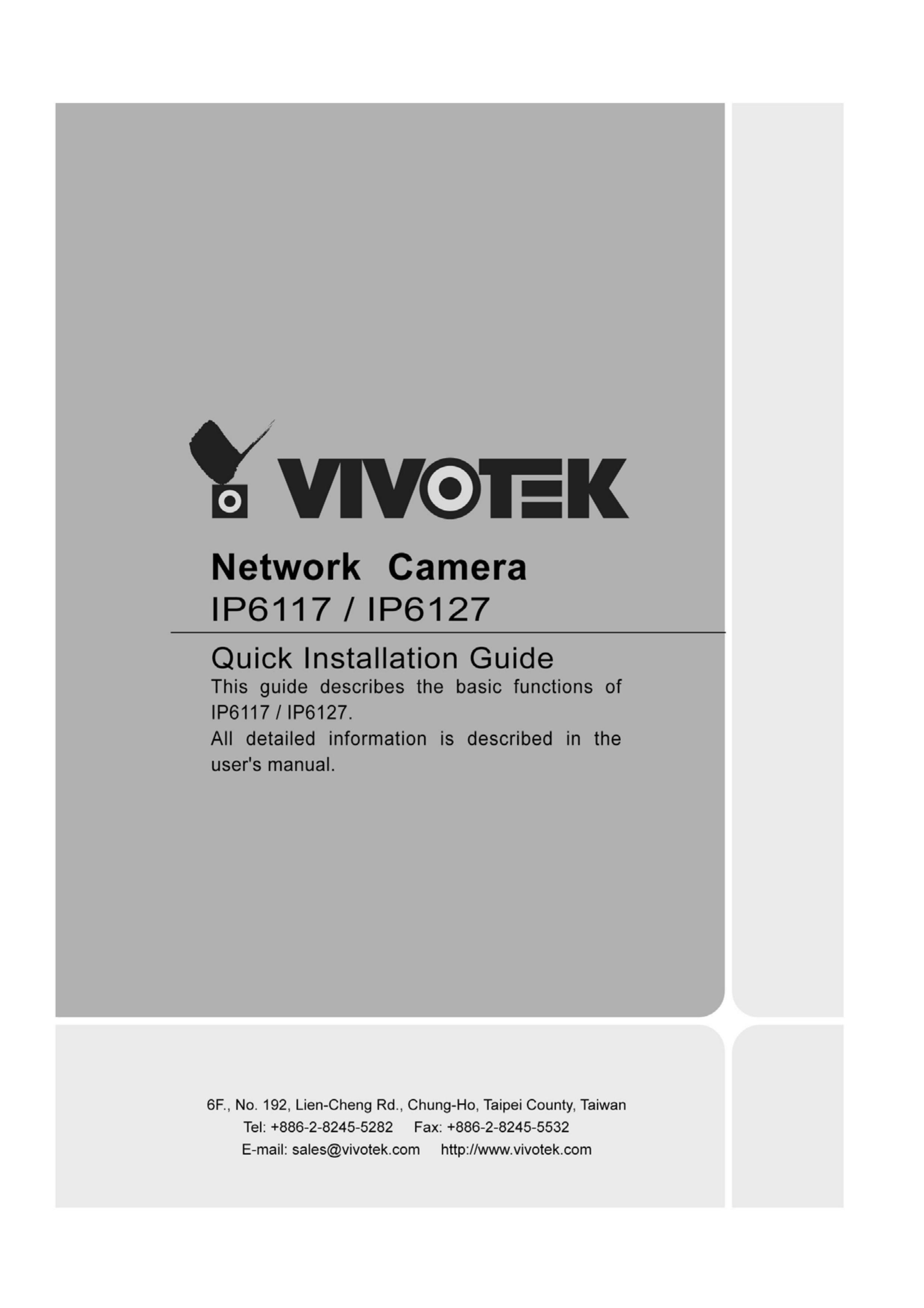 Vivotek IP6117 Digital Camera User Manual