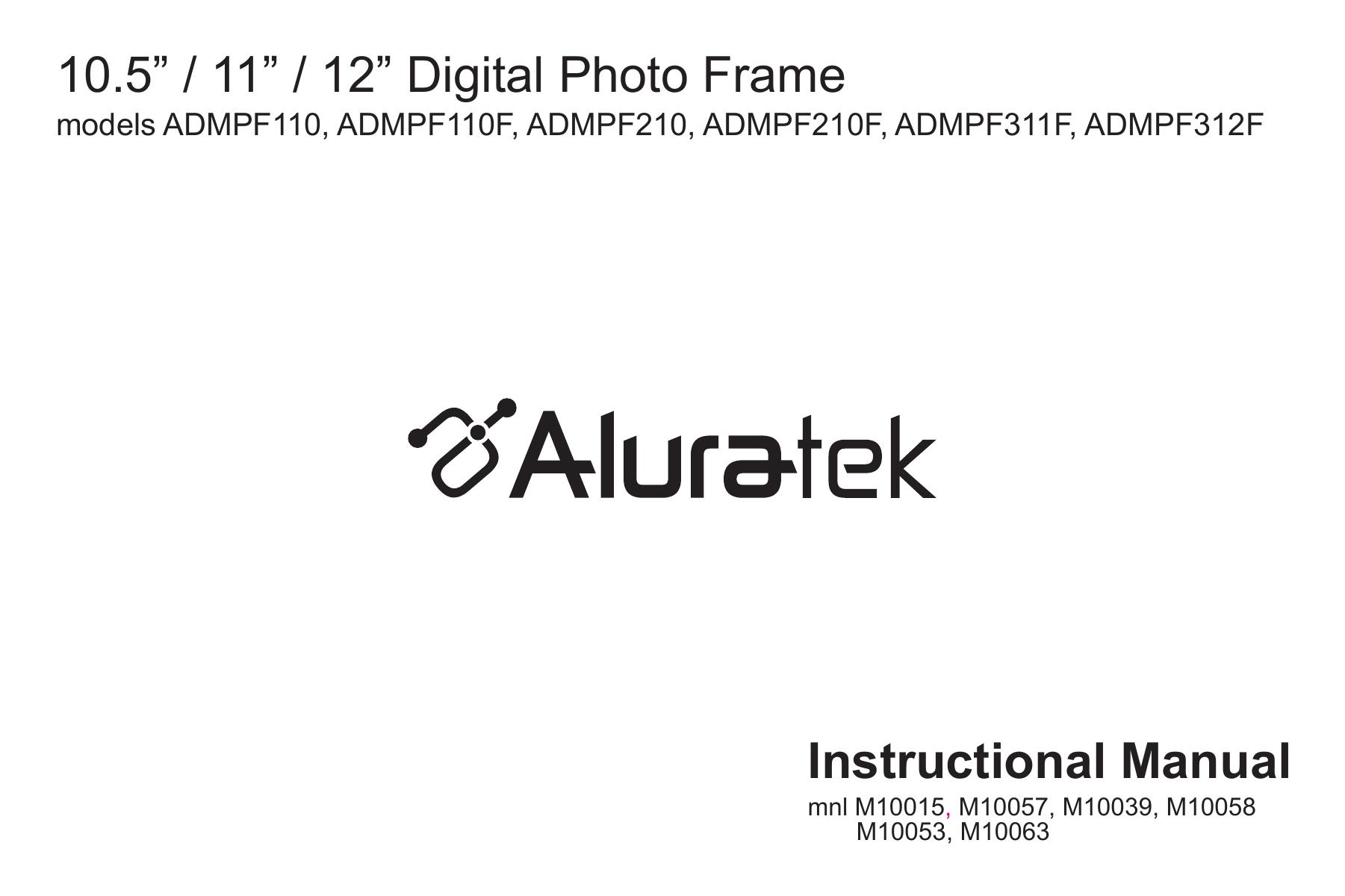 Aluratek M10039 Digital Photo Frame User Manual